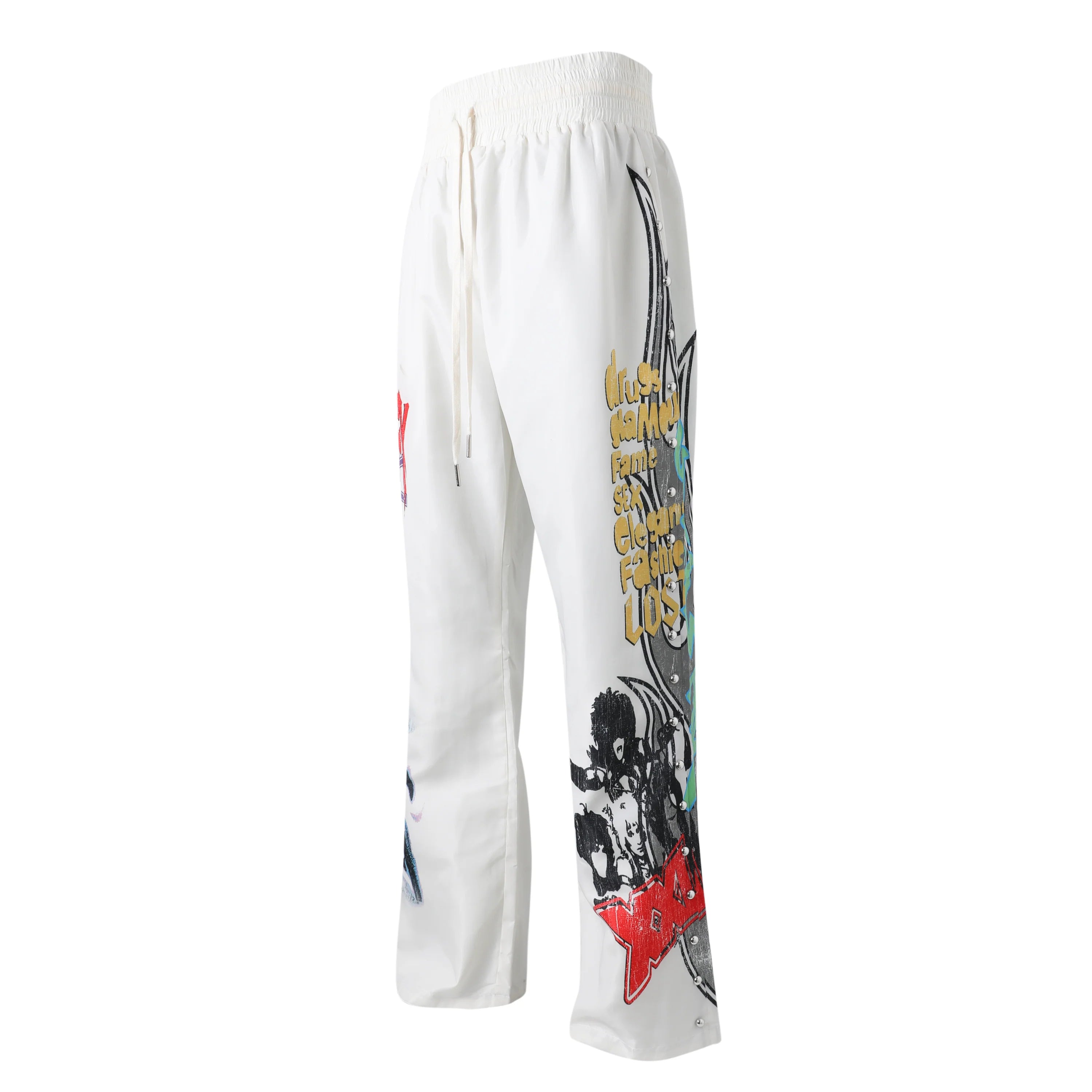 Lost Intricacy "University" White Track Pants