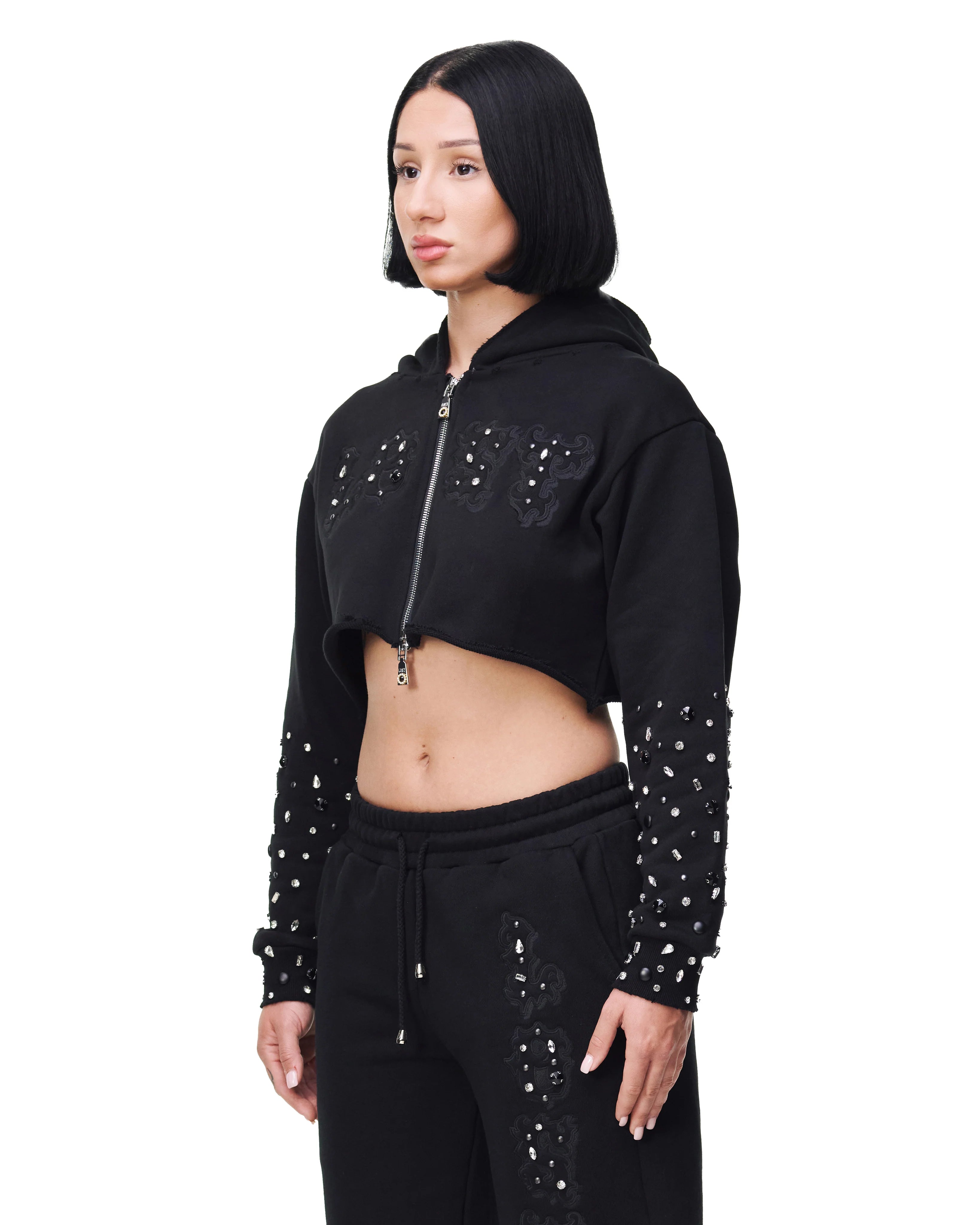 Lost intricacy "Black Patch" Women's Zip-Up Hoodie