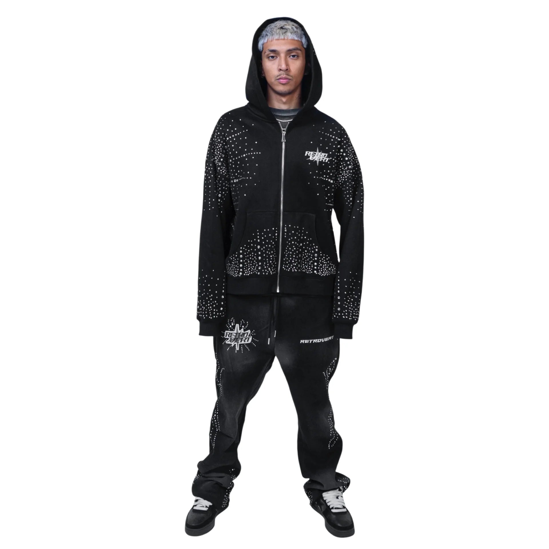 Retrovert "Infinity Rhinestone" Flare Sweatpants