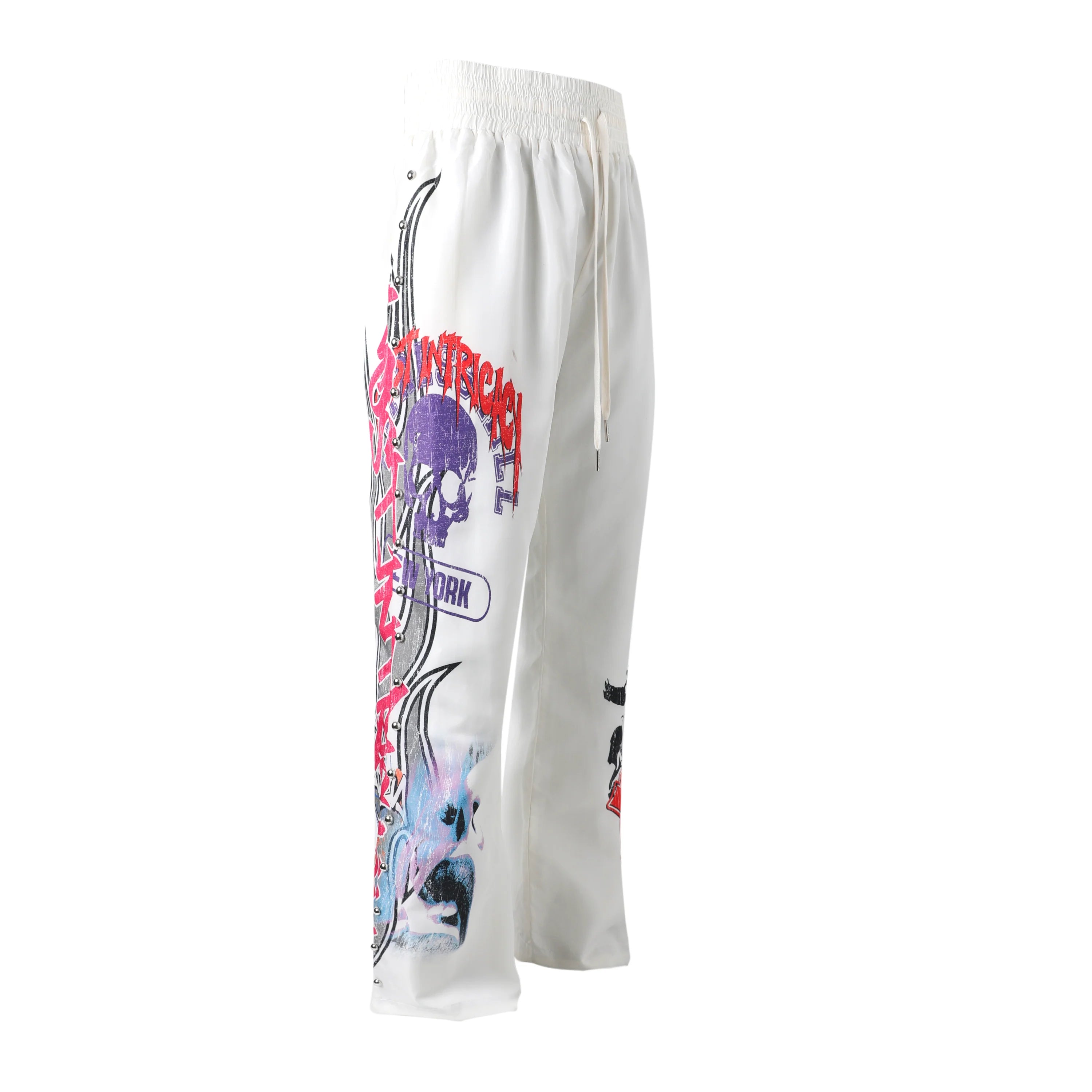 Lost Intricacy "University" White Track Pants