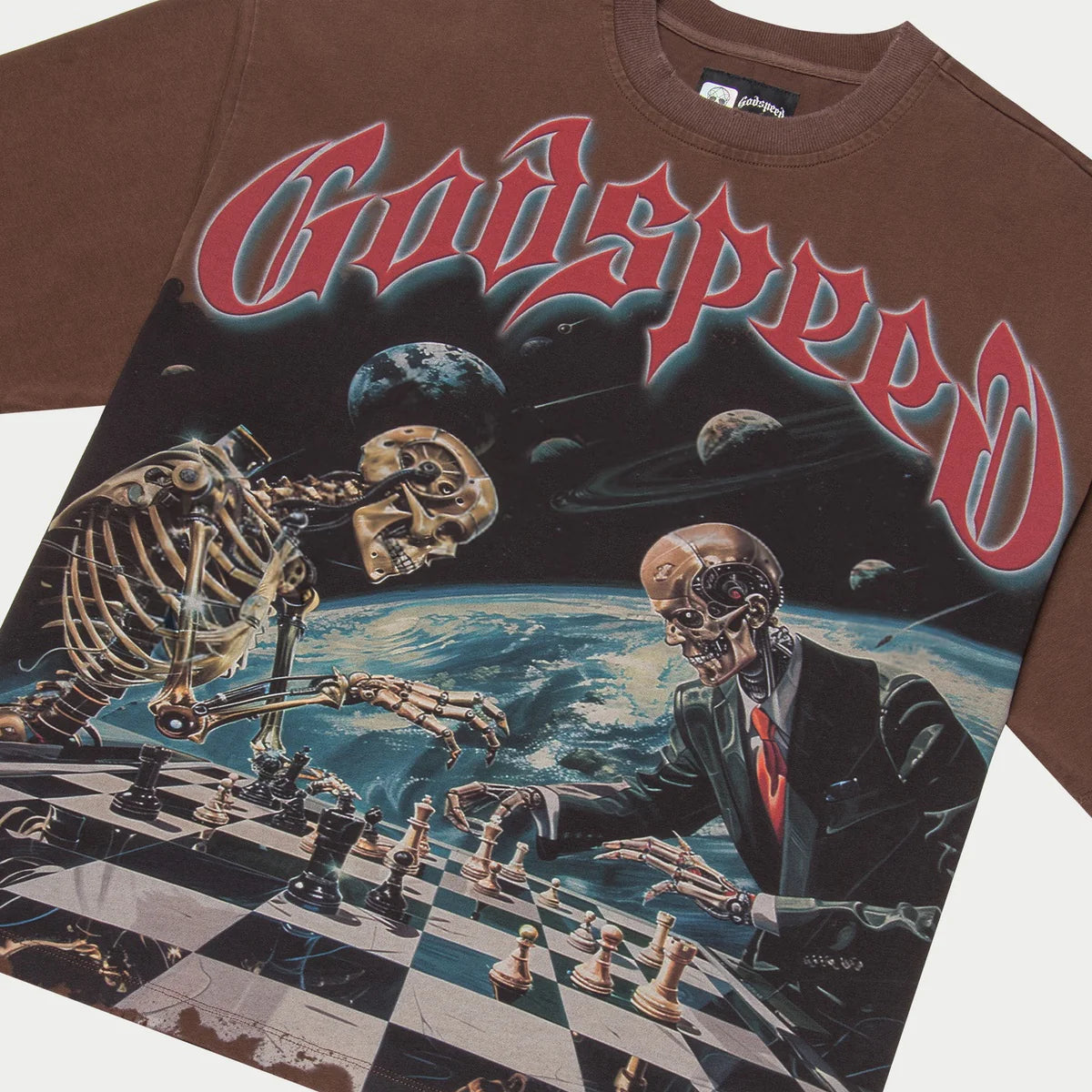 Godspeed "Checkmate" Brown T-Shirt