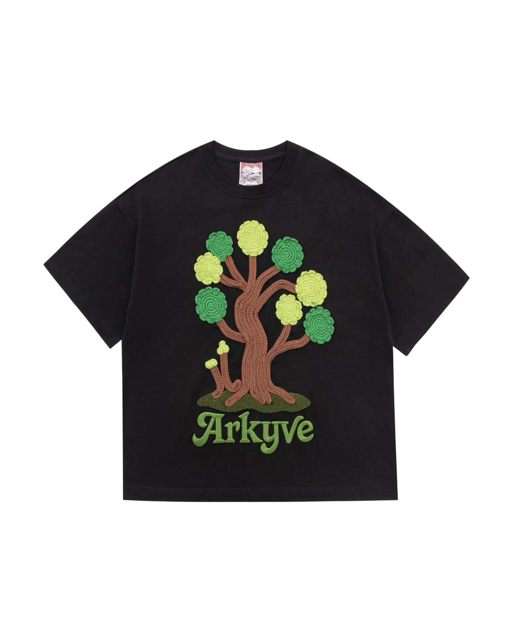 Arkyve "Crotchet Tree Patch" Black T-Shirt
