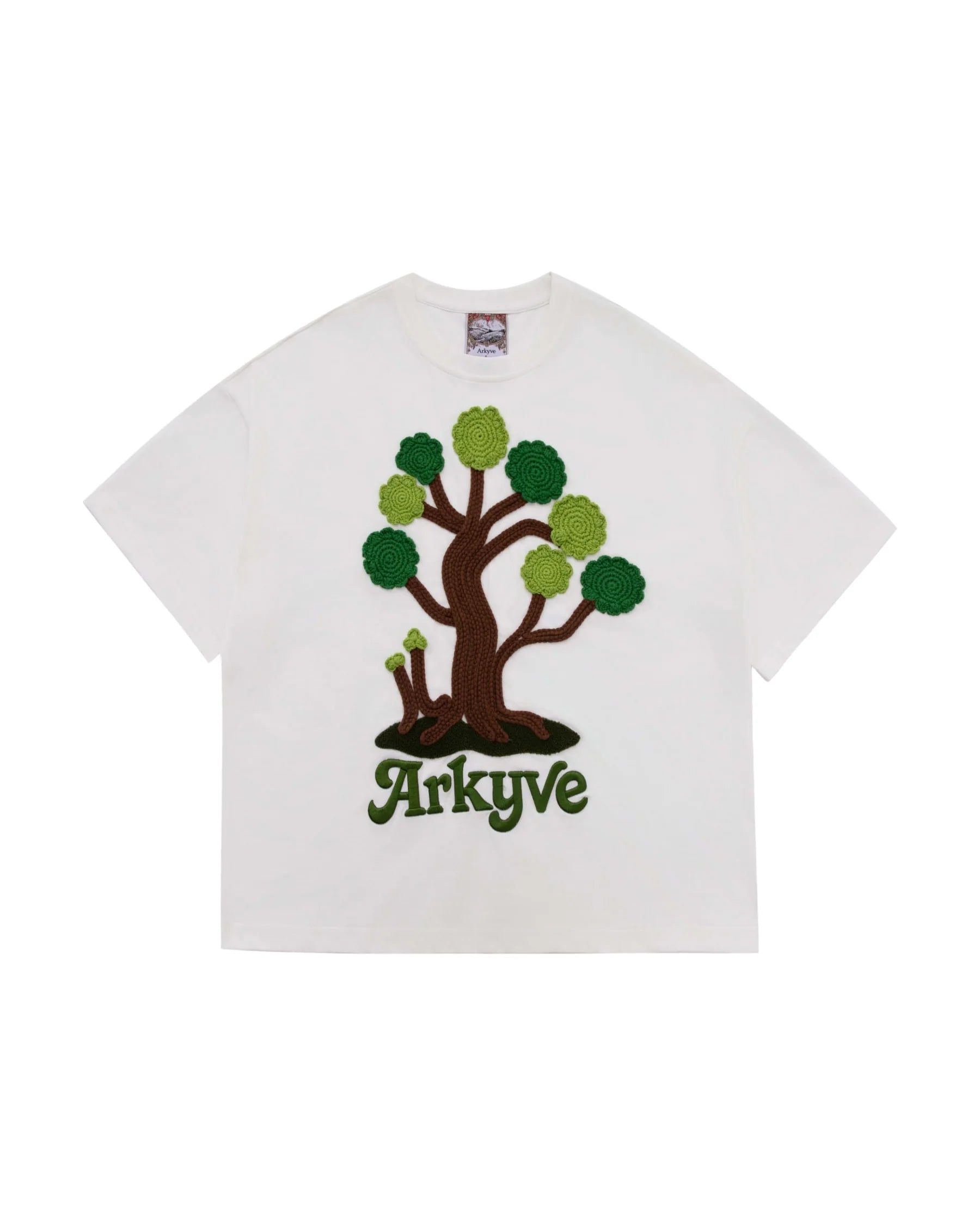 Arkyve "Crotchet Tree Patch" White T-Shirt