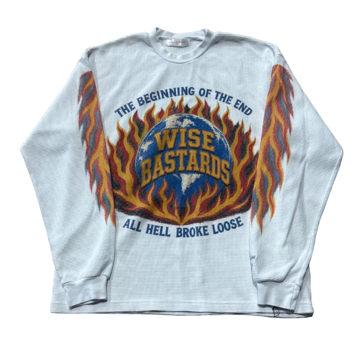 NYCHA Approved "Wise Bastard" White Thermal Long Sleeve