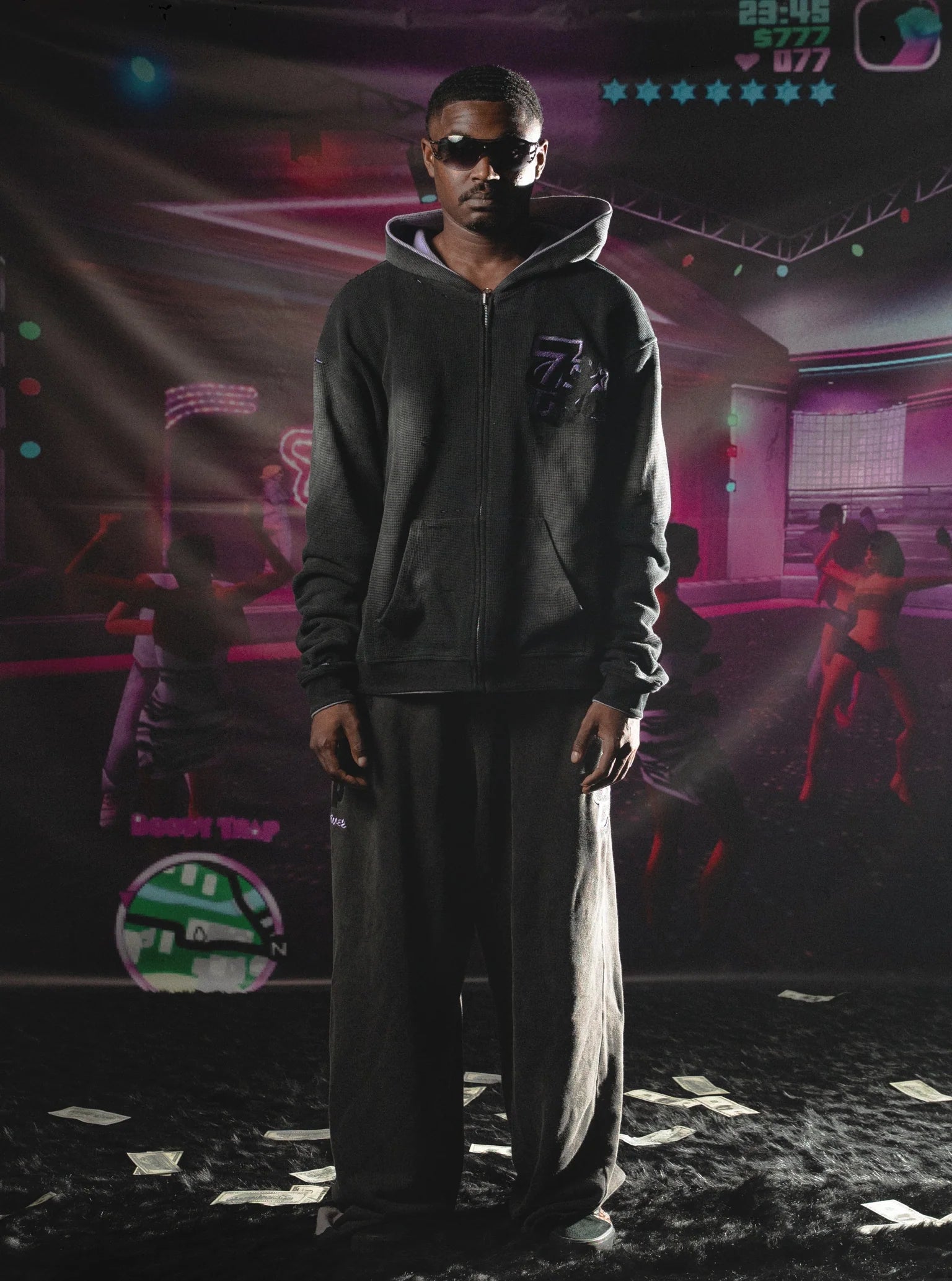 Triple 7s "Trap" Reversible Zip-Up Hoodie