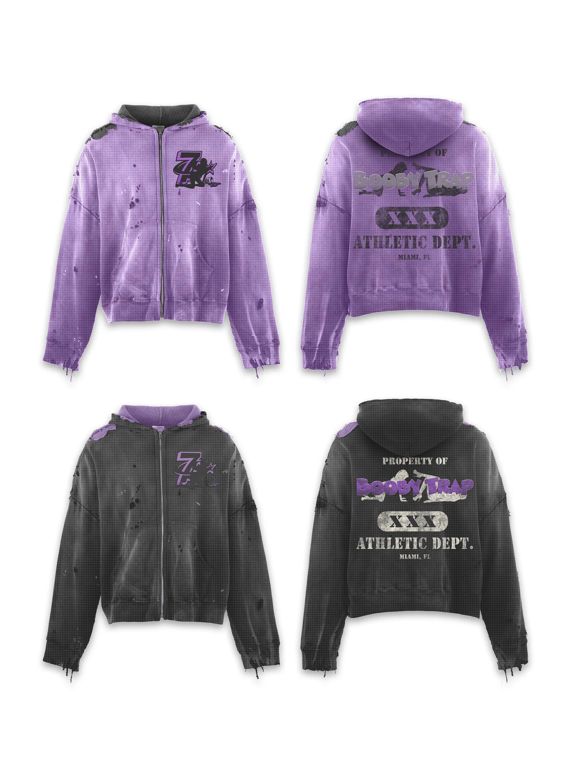 Triple 7s "Trap" Reversible Zip-Up Hoodie