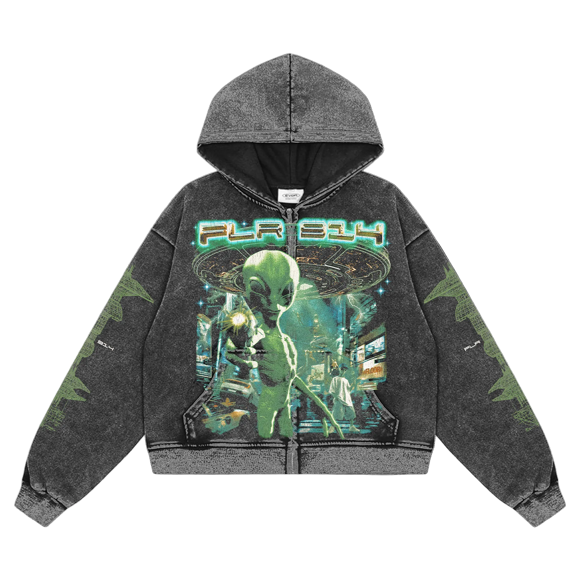 Floor 914 "Alien Invasion" Zip-Up Hoodie