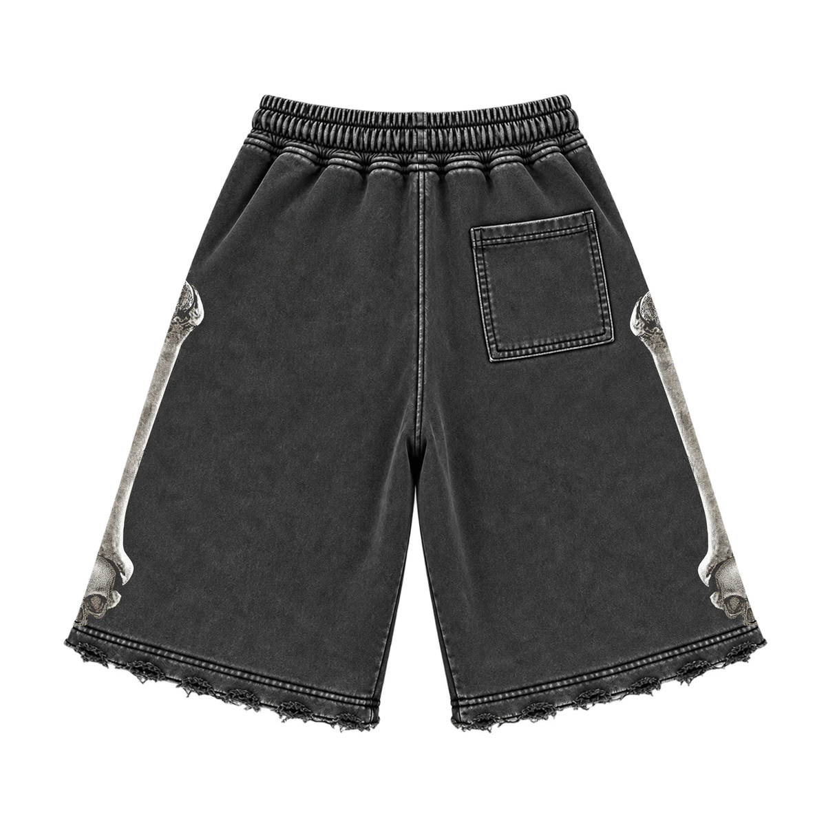 FLR 914 "Skull Set" Black Wash Full Shorts Set