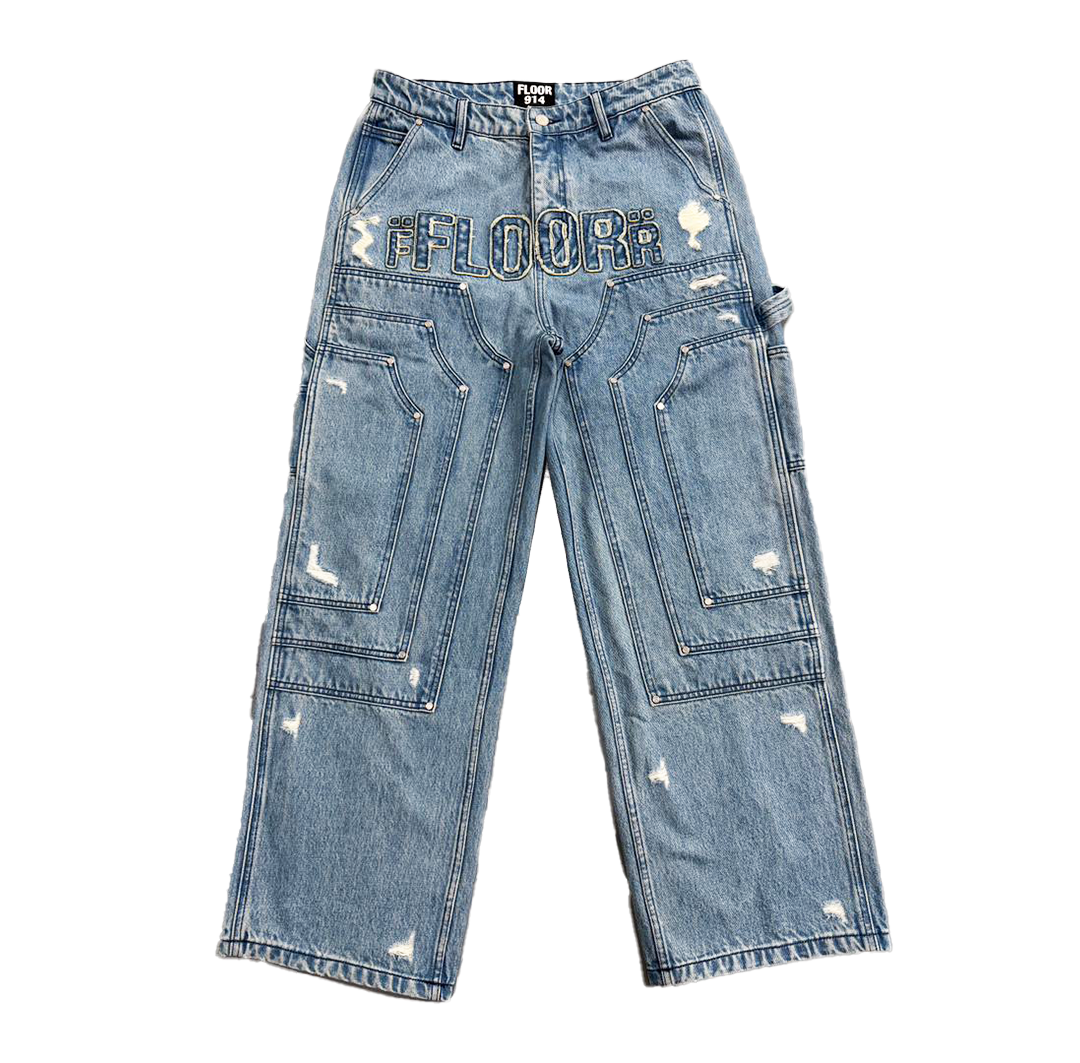 Floor 914 "Triple Knee" Blue Denim Jeans