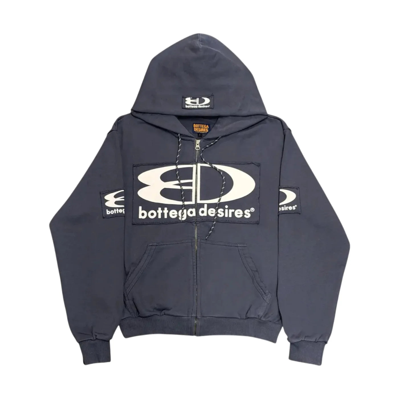 Bottega Desires "Tech" Blue Zip-Up Hoodie