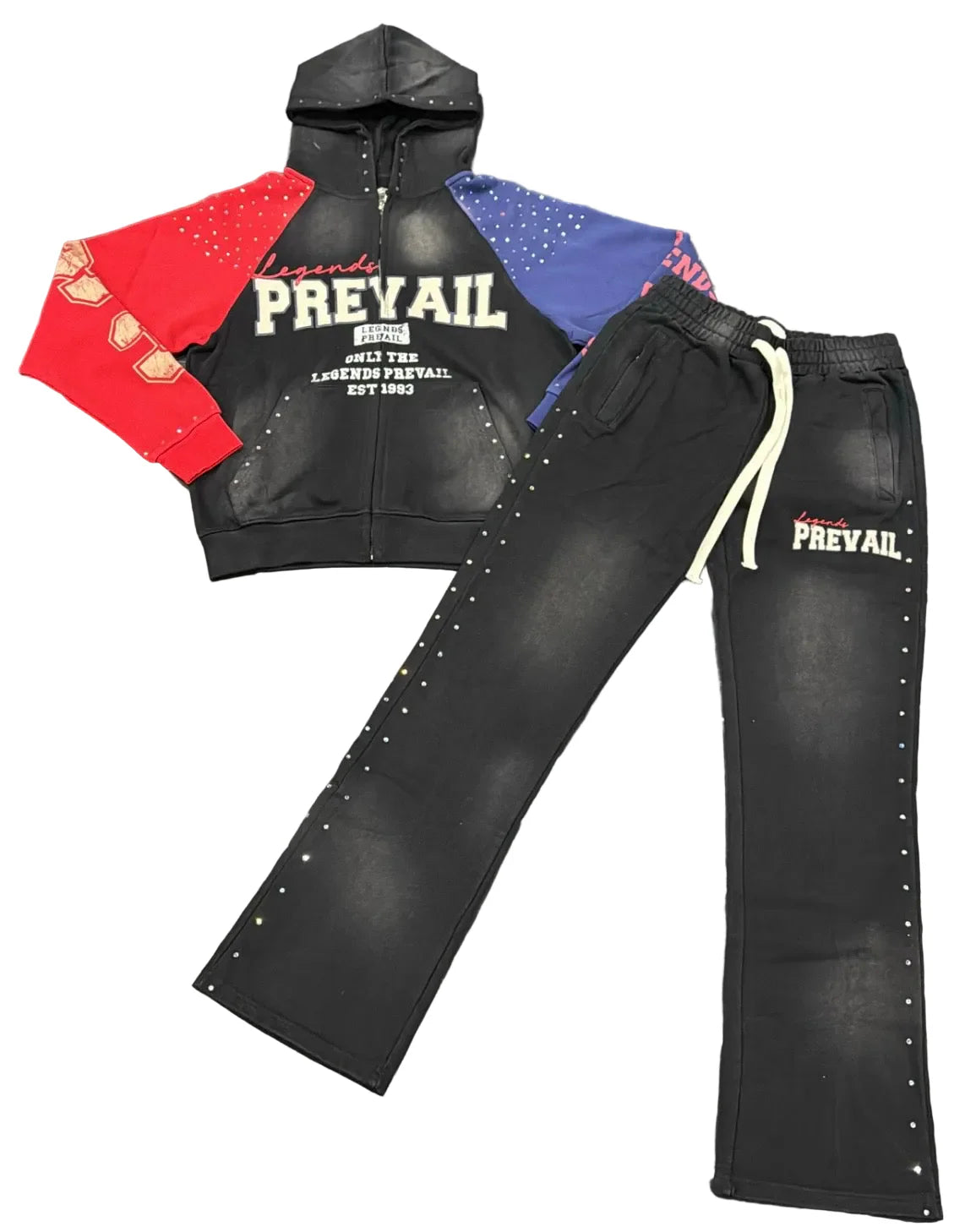 Legends Prevail Color Block Sweatsuit (Black/Red/Blue)