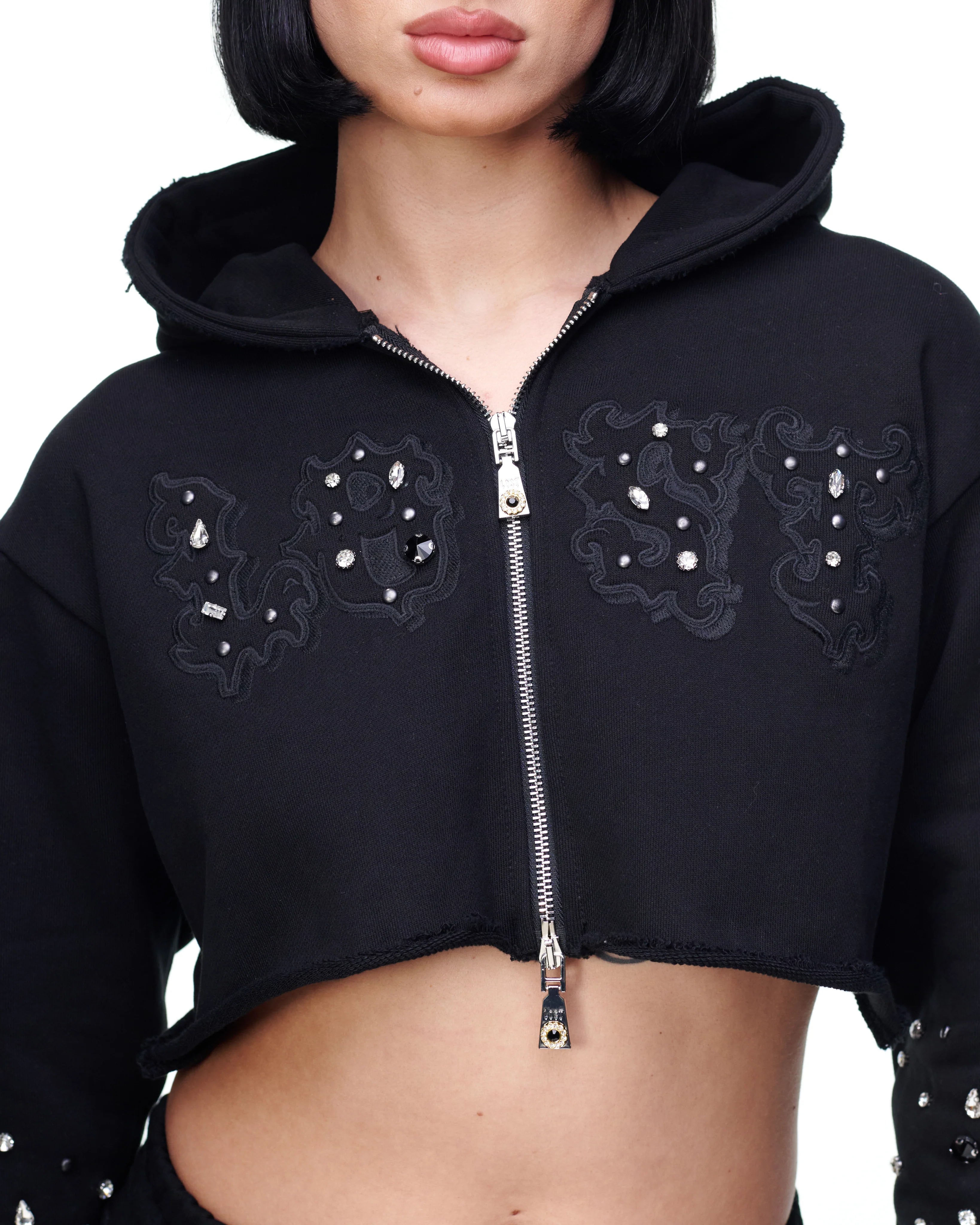 Lost intricacy "Black Patch" Women's Zip-Up Hoodie