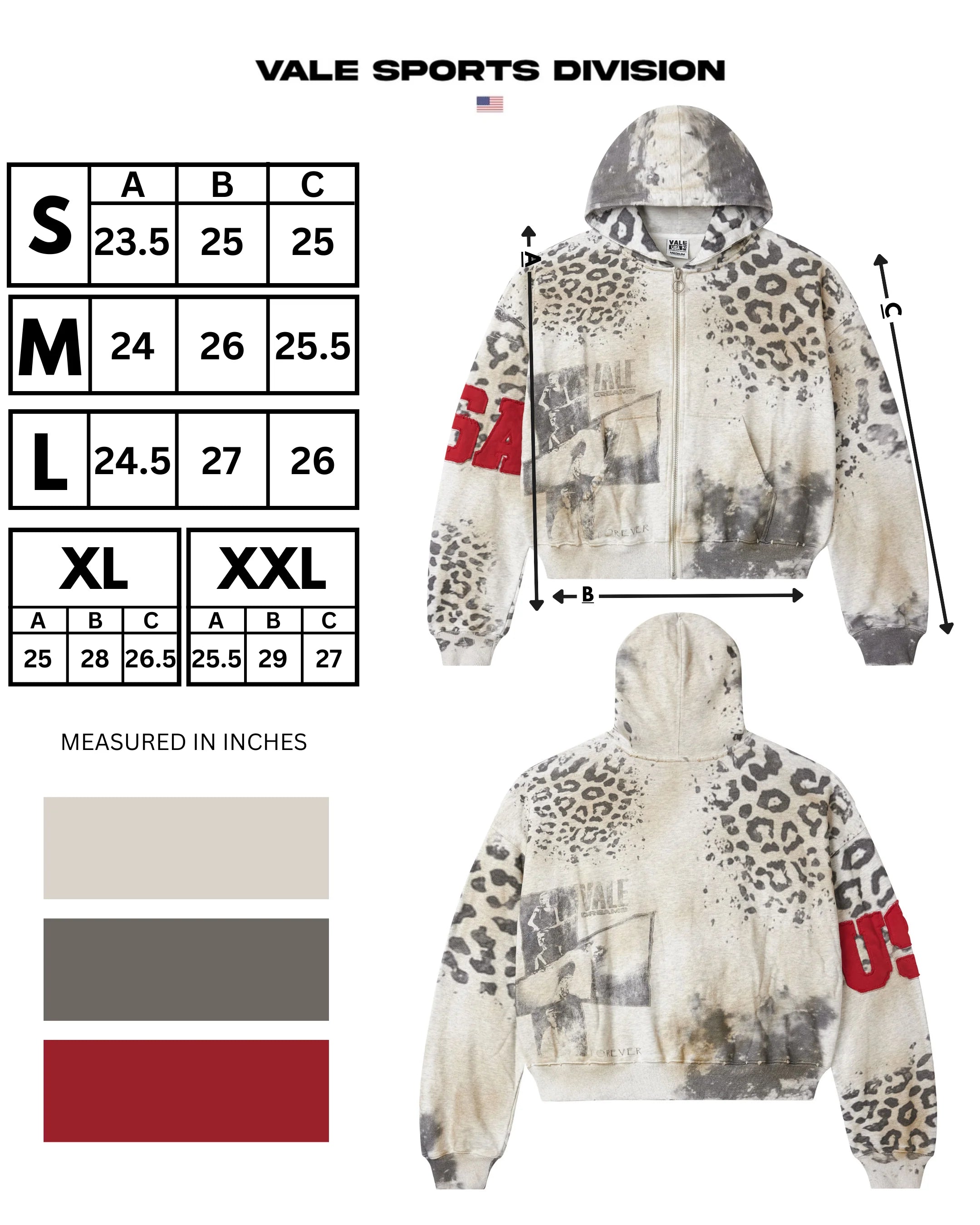 Vale "Cheetah" Zip Up Hoodie