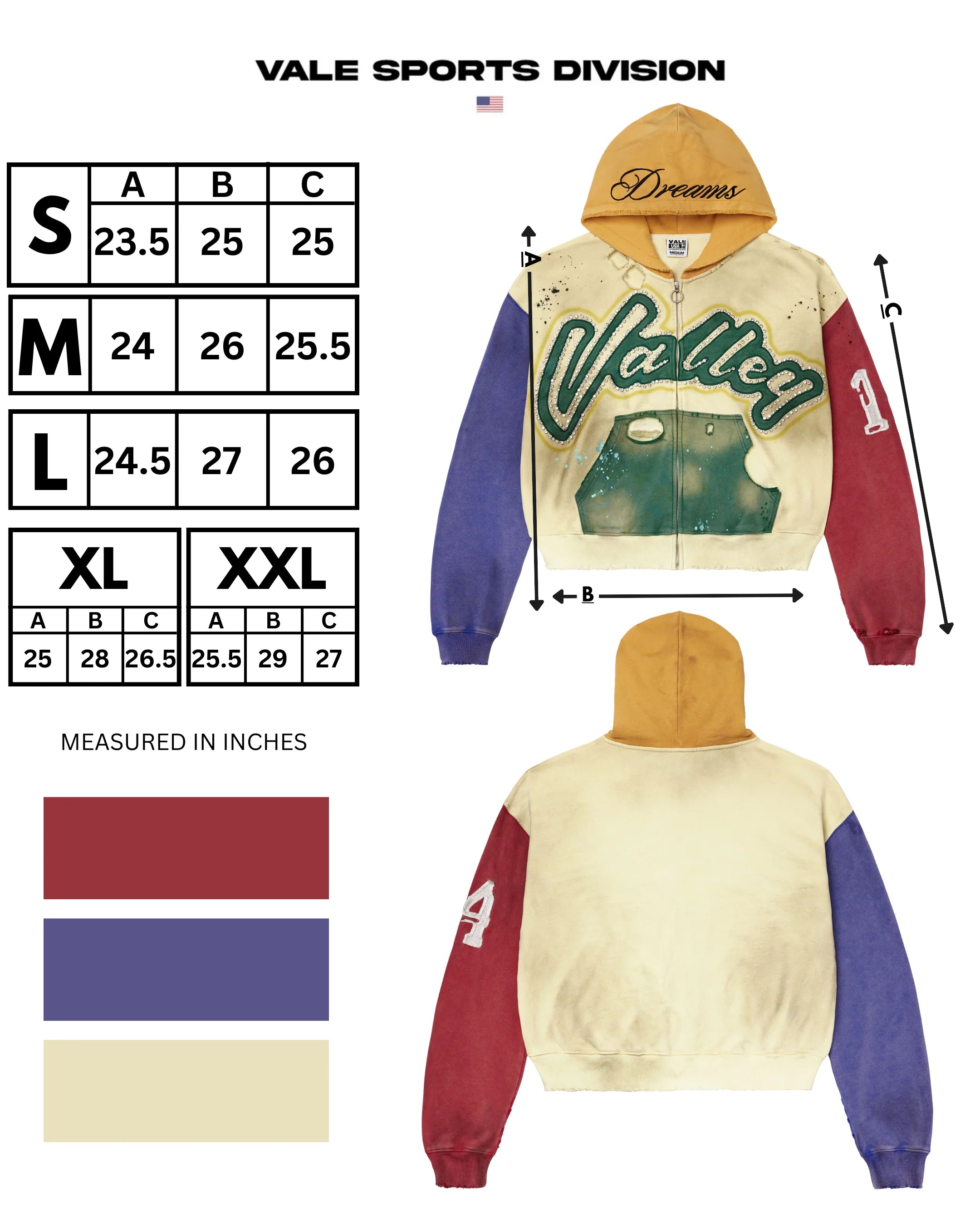 Vale "Collage" Zip-Up Hoodie