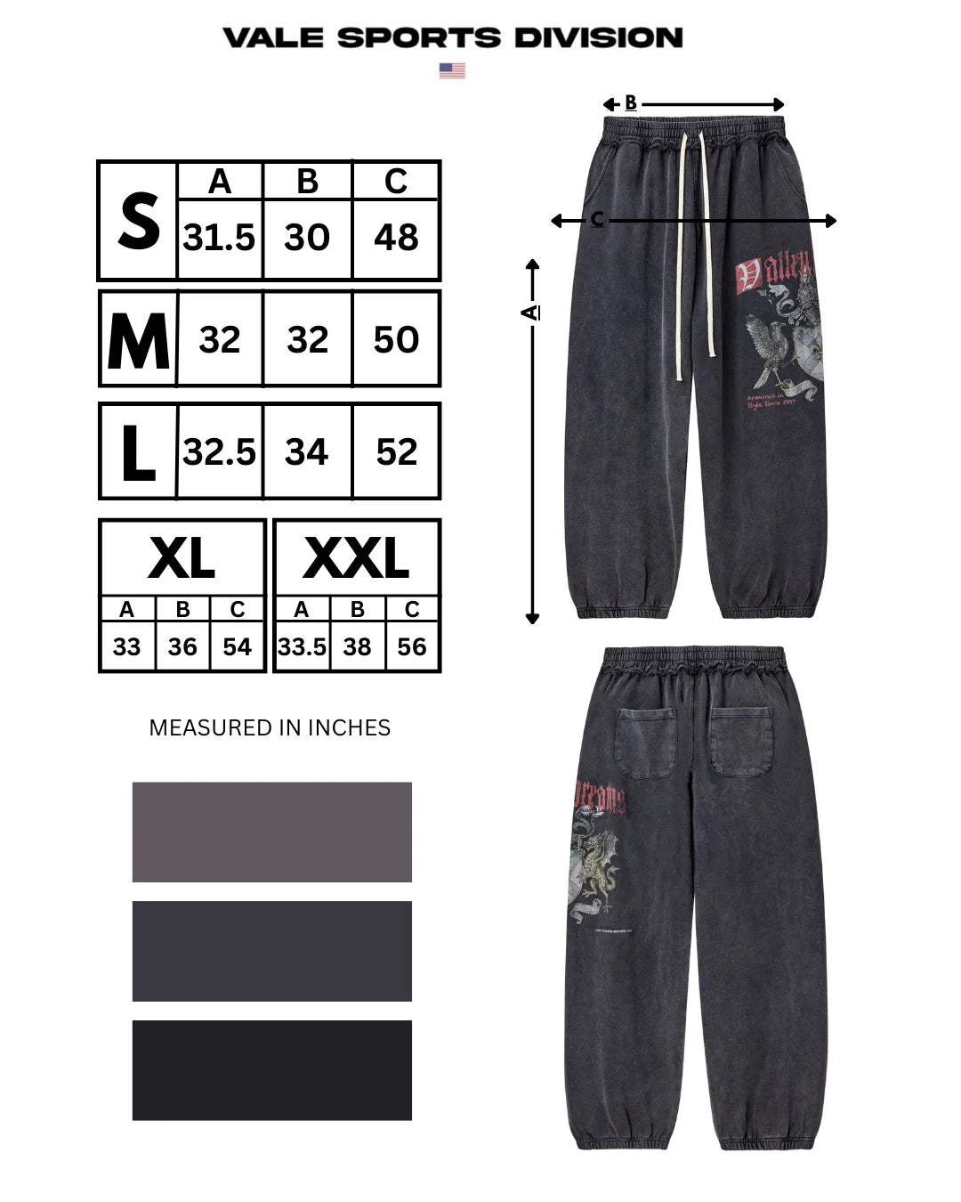 Vale "Vendetta" Black Sweat Pants