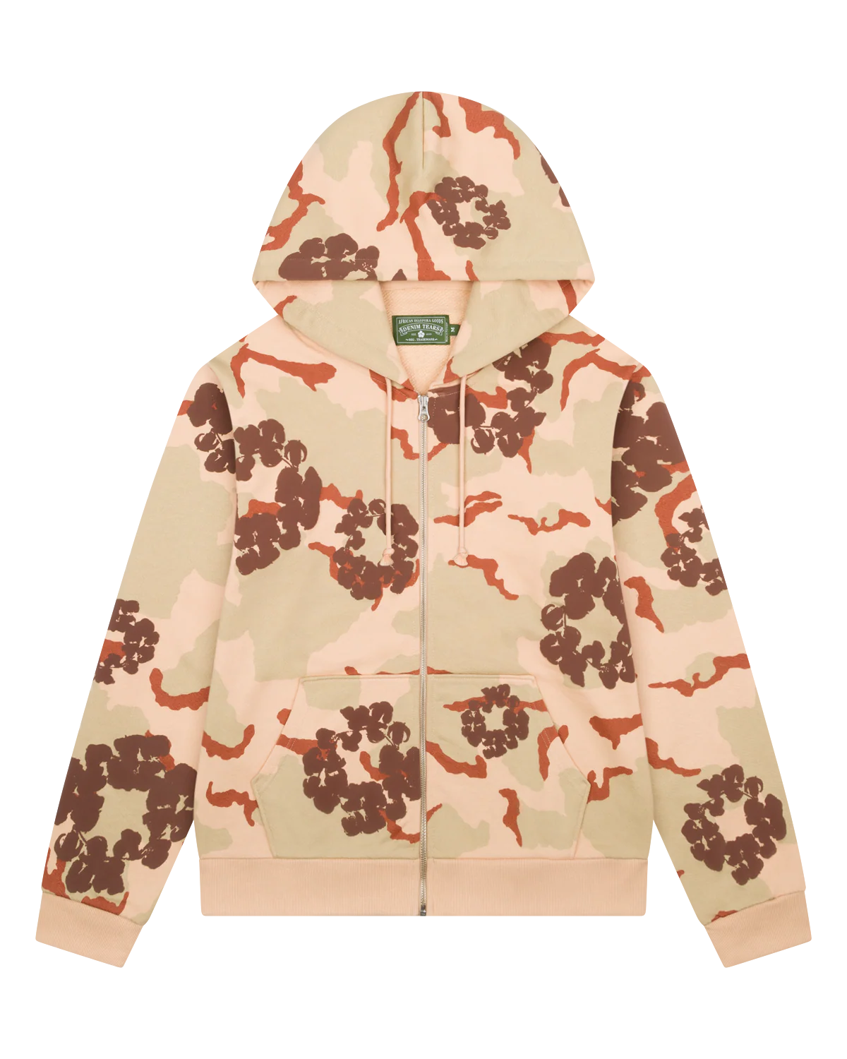 Denim Tears "Camo" Tan Zip-Up Hoodie