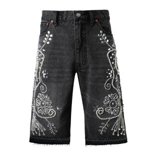 Lost Intricacy "Lace" Black Jean Shorts