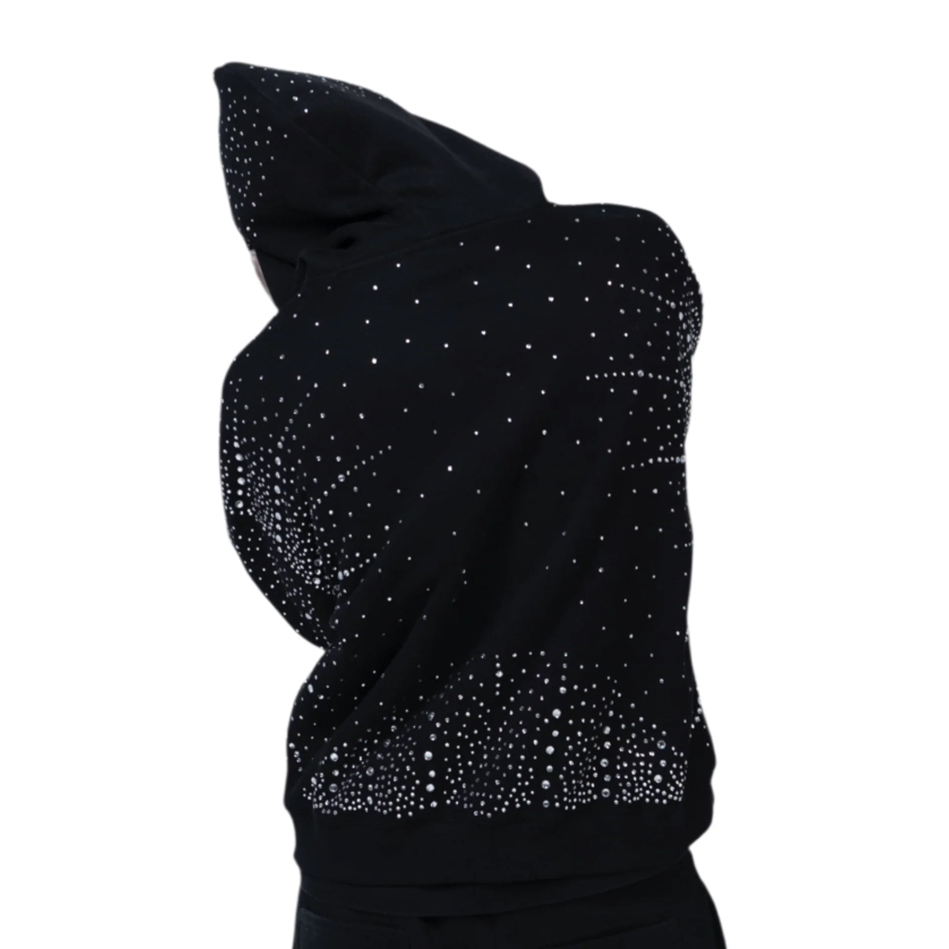 Retrovert "Infinity Rhinestone" Black Zip-Up Hoodie
