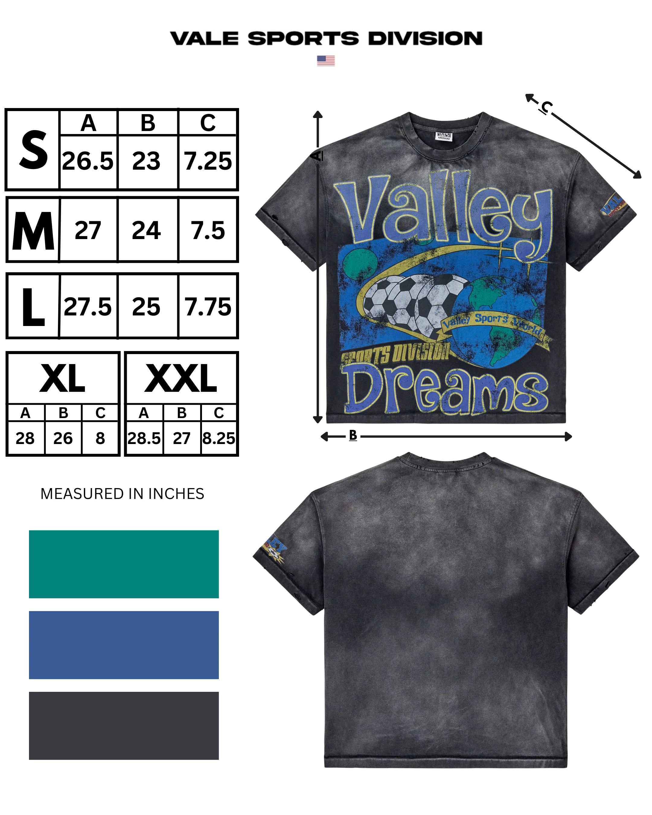 Vale "Futball" Black T-Shirt