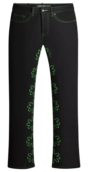 Lost SHDWS Green Outline Denim Jeans