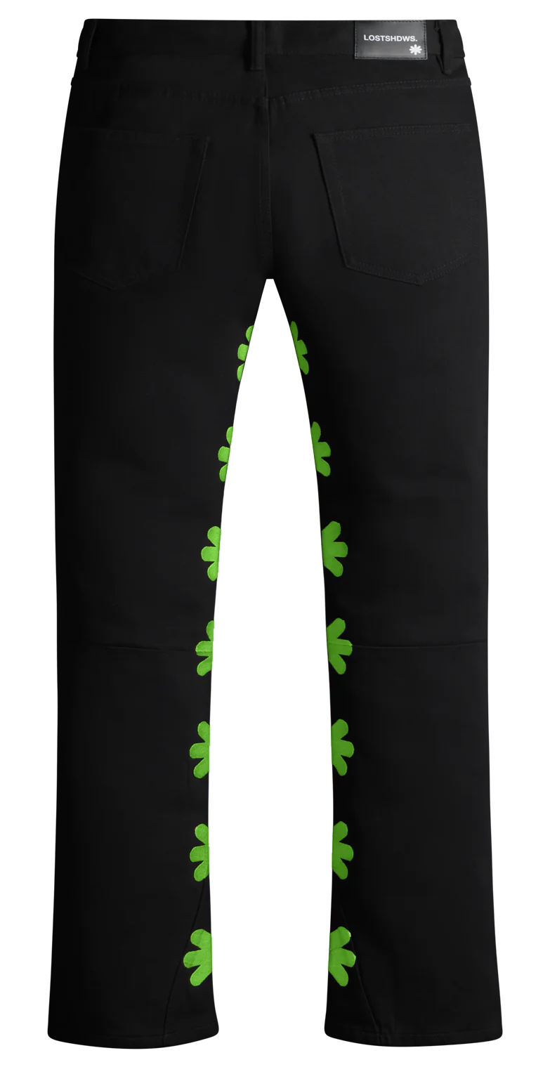 Lost SHDWS Black/Green Denim Jeans