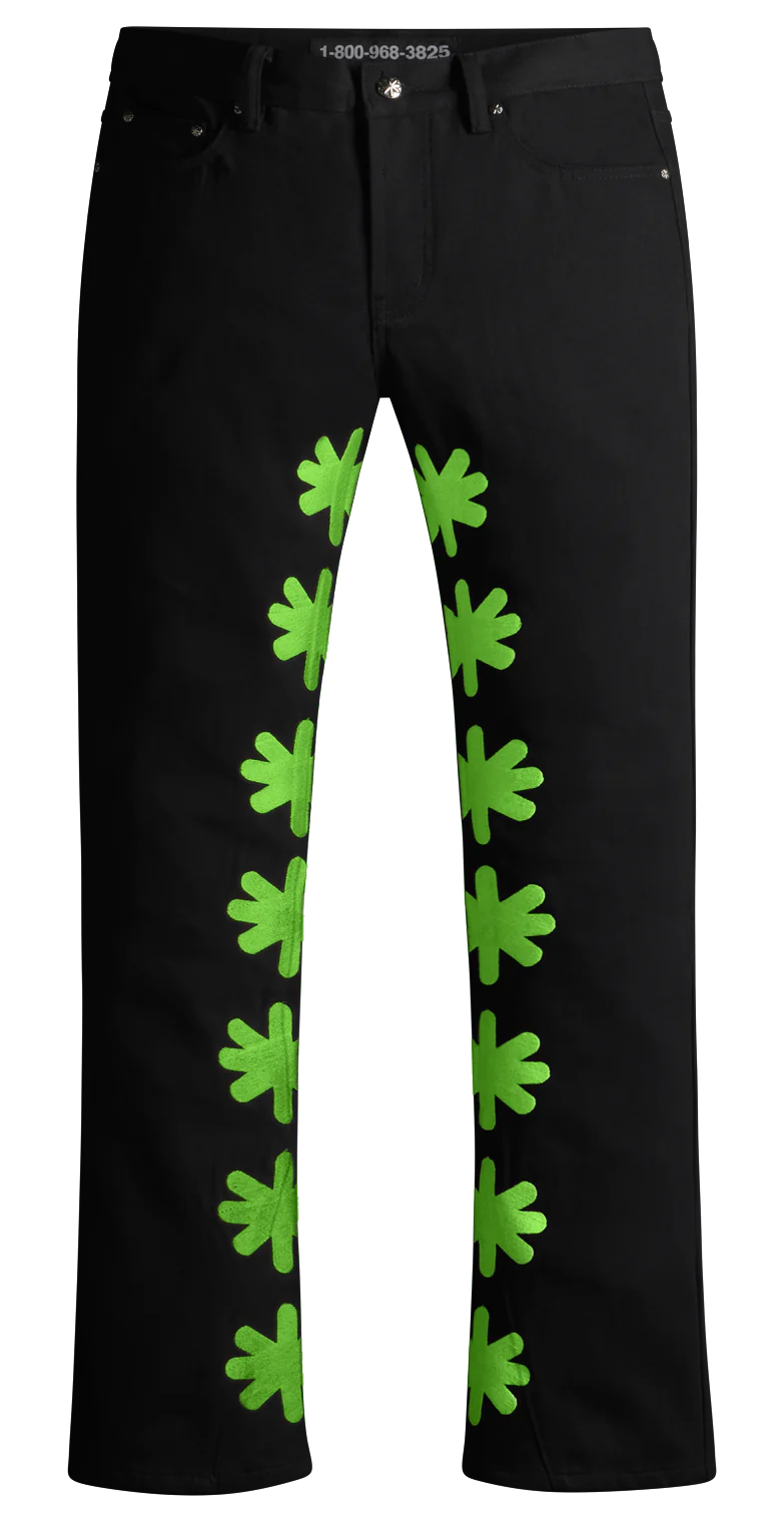 Lost SHDWS Black/Green Denim Jeans