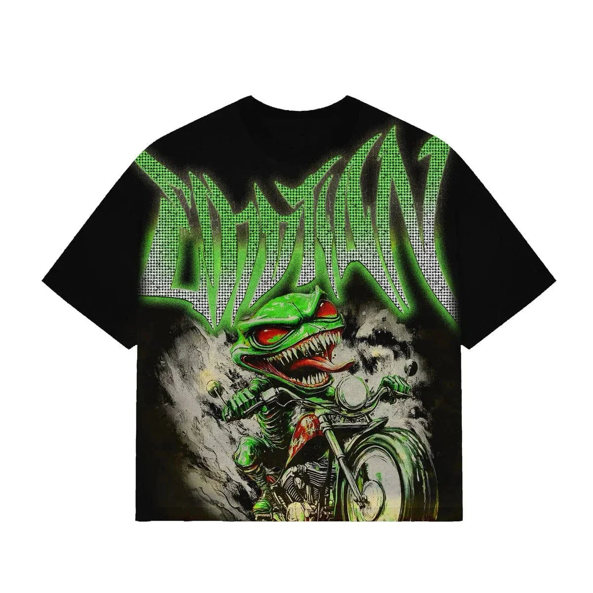 Mixed Emotions "Goblin" Black/Green Rhinestone T-Shirt