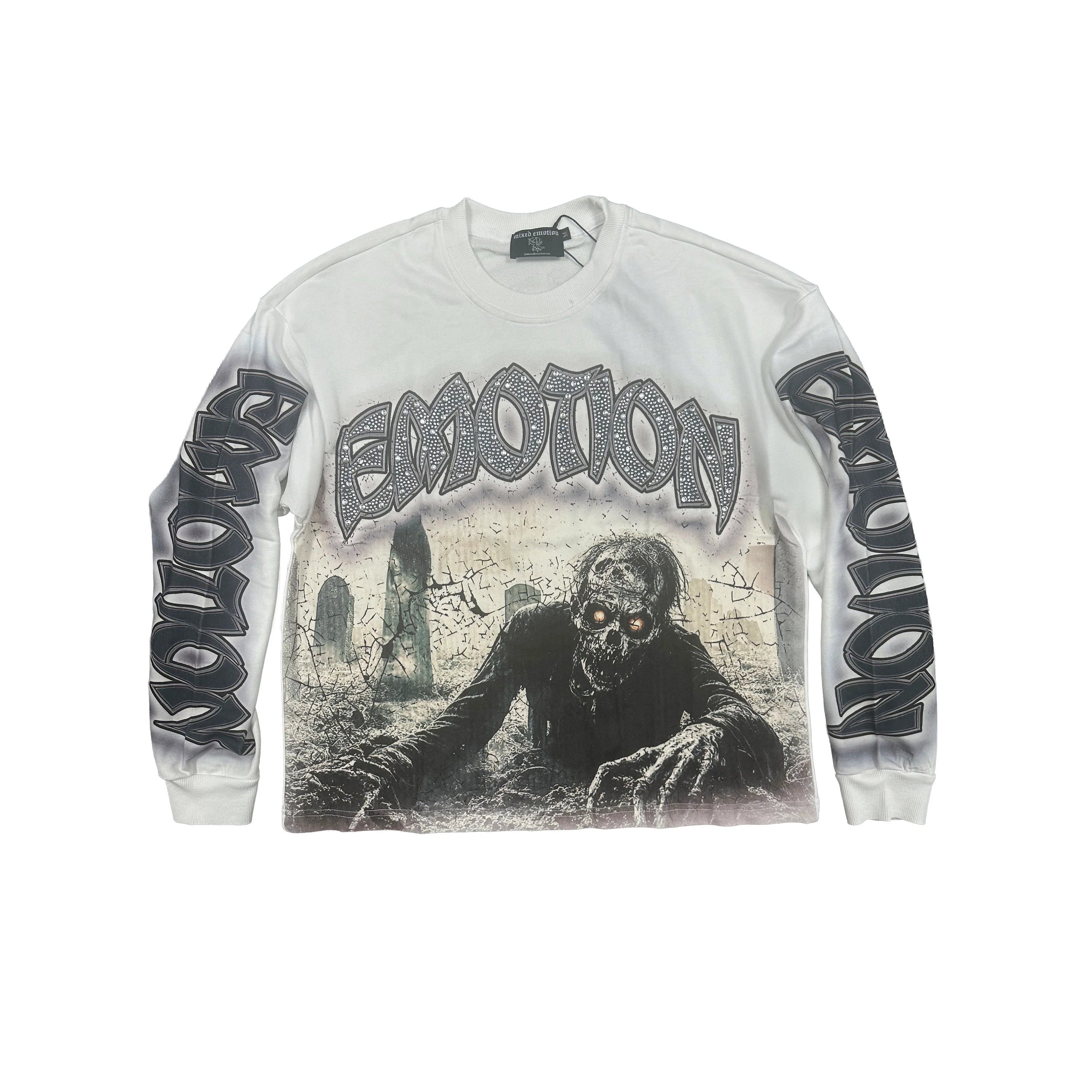 Mixed Emotions "Resurrection" White Rhinestone Long Sleeve