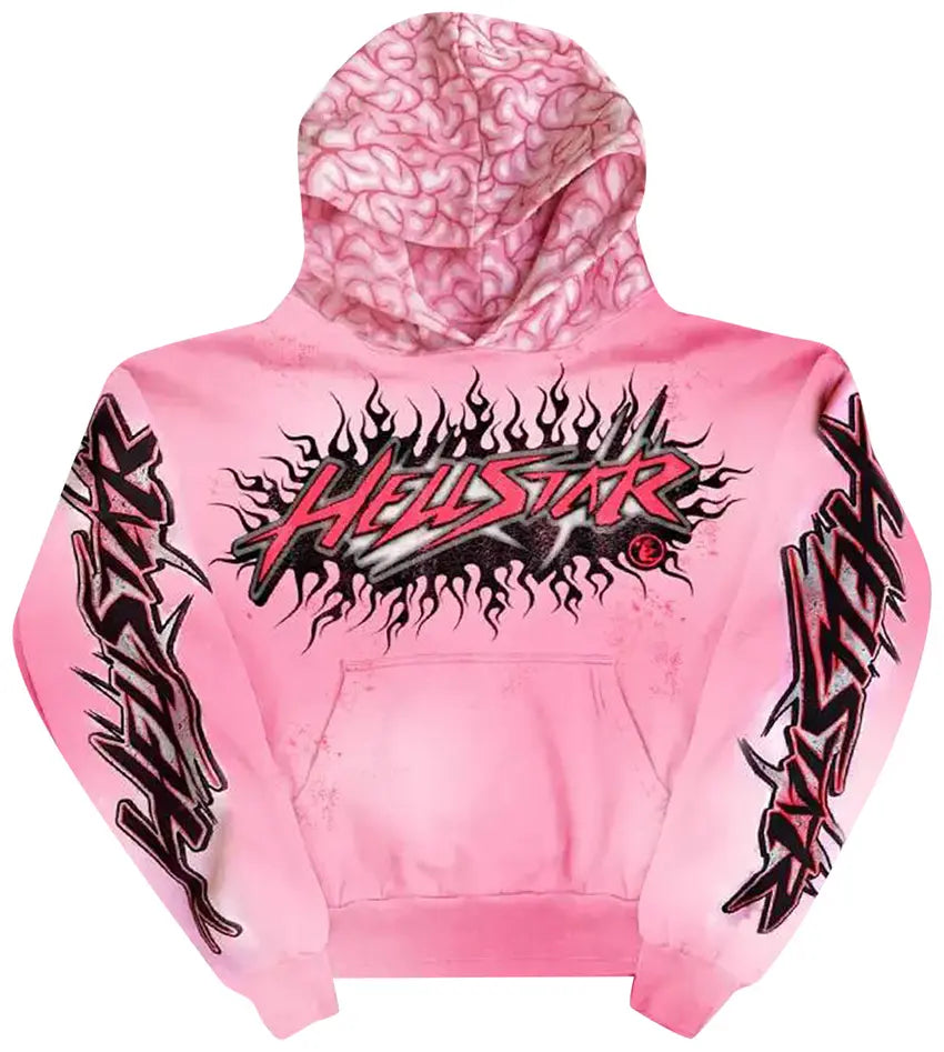 Hellstar "Brainwashed W/ Brain" Pink Hoodie