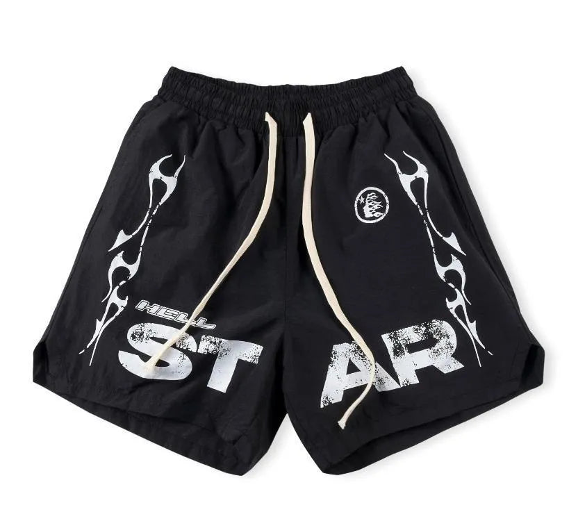 Hellstar "Flame" Black Shorts