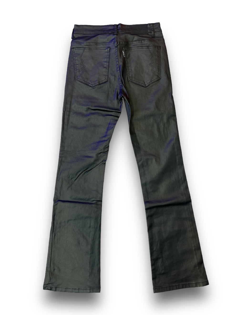 Stealth "Waxed Denim" Black Flared Jeans