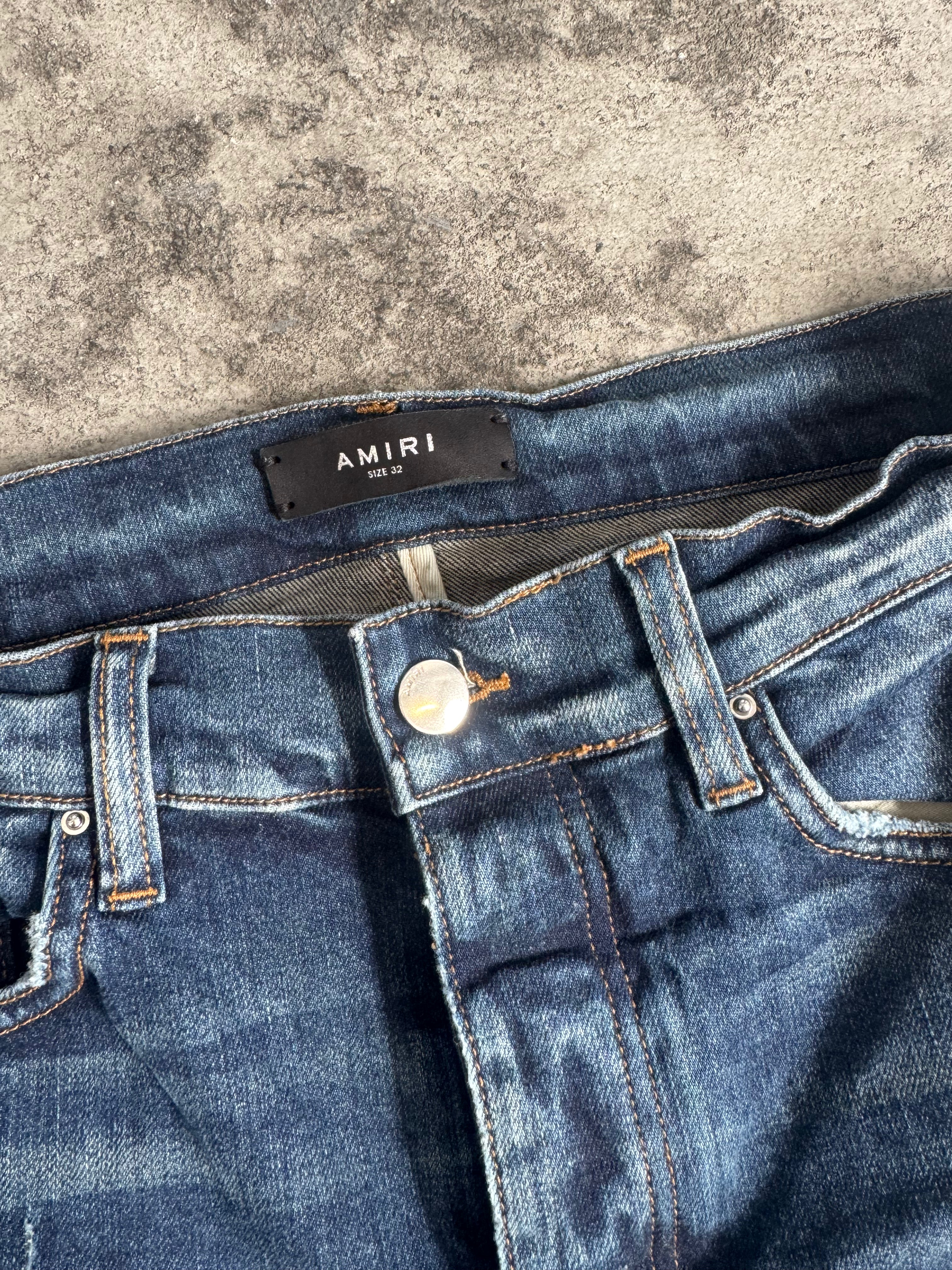 Amiri "Blue Plaid" Denim Jeans Size 32 Pre-Owned