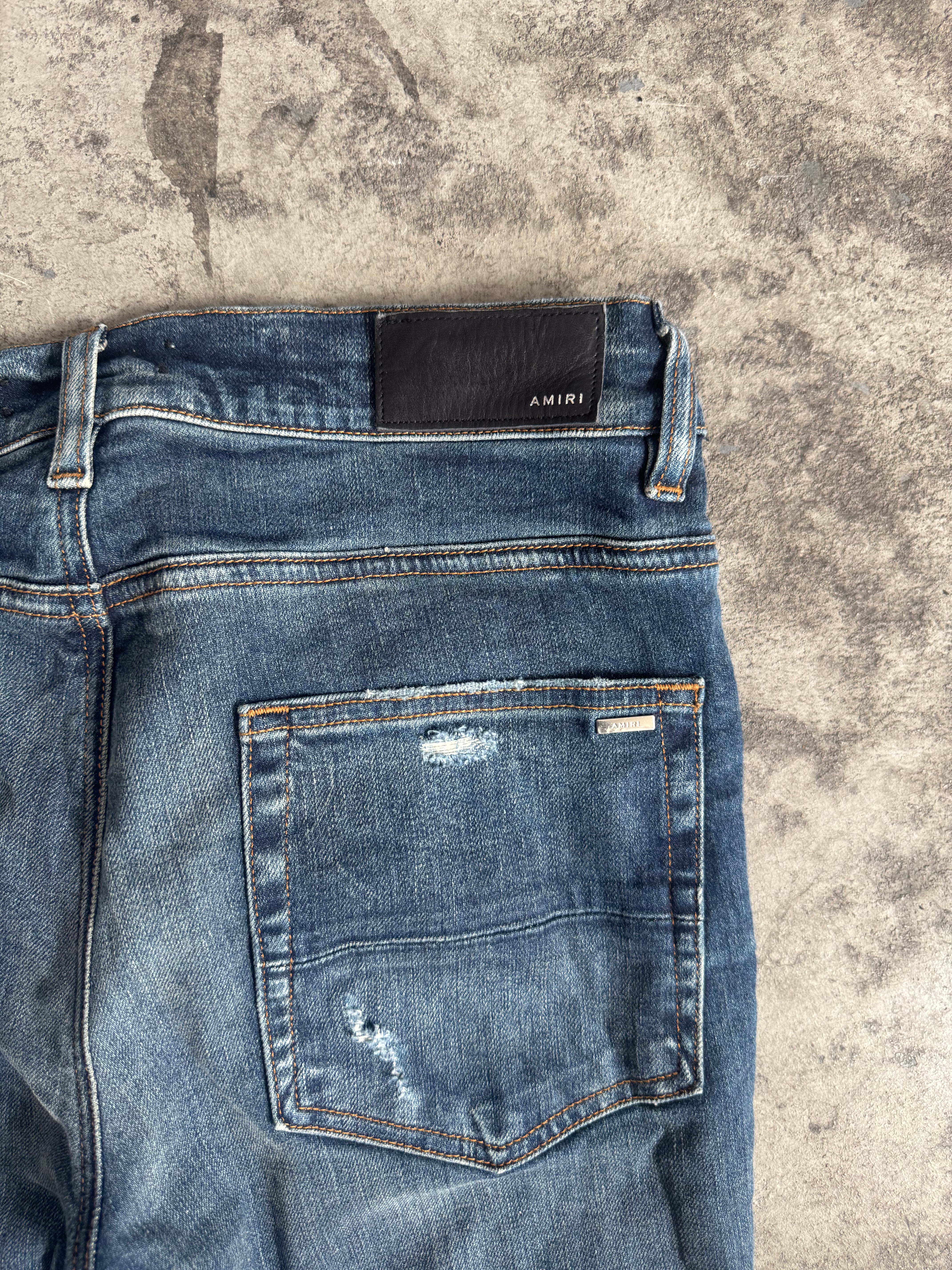Amiri "Blue Plaid" Denim Jeans Size 32 Pre-Owned