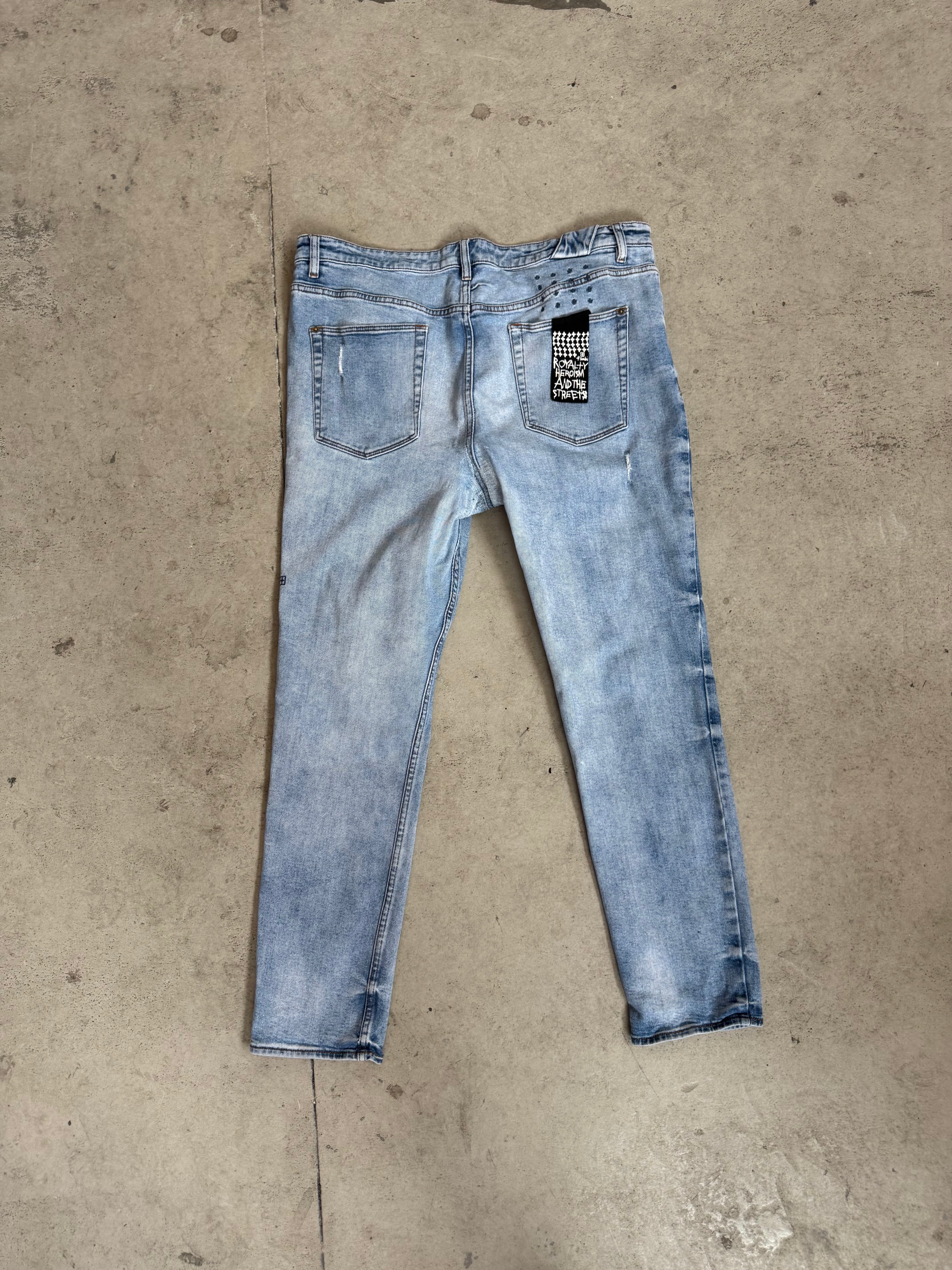 Ksubi Light Wash Distressed Jeans Size 42 Pre Owned