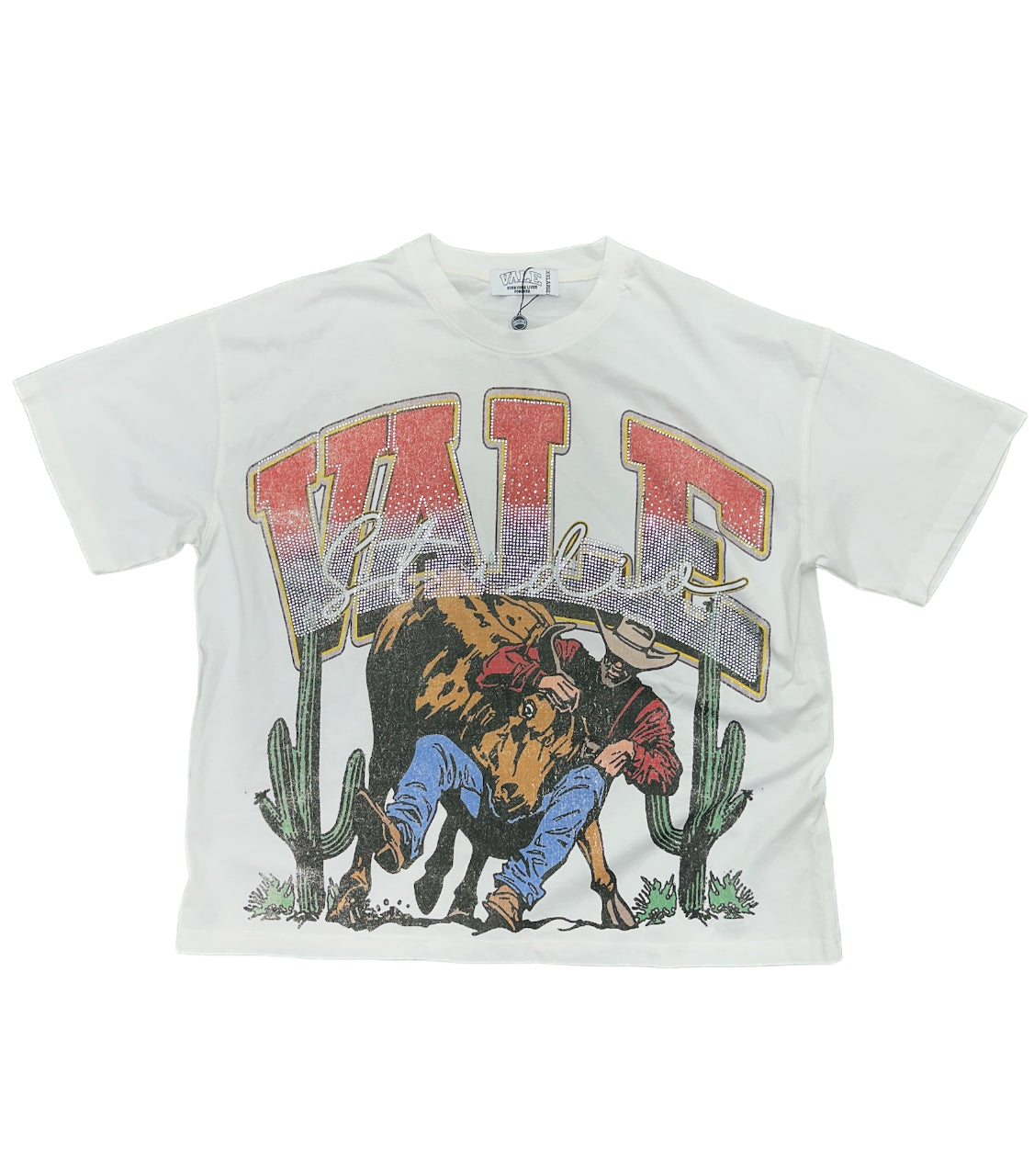 Vale White/Red Rhinestone T-Shirt