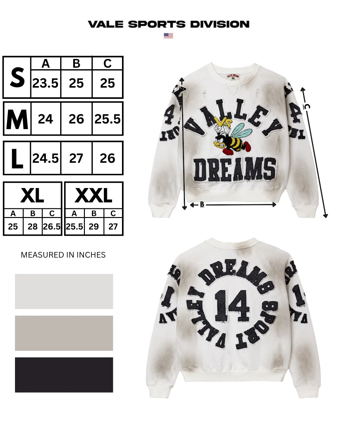 Vale "Insignia" White Crewneck Sweatshirt