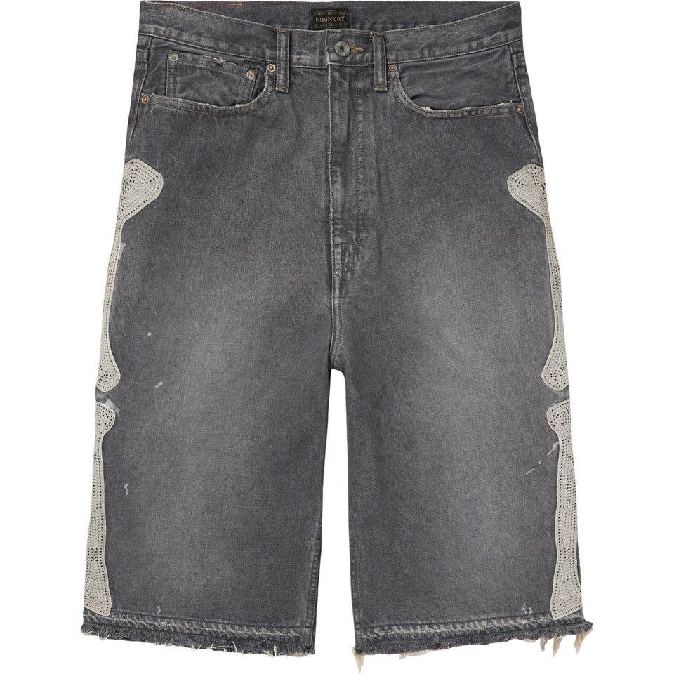 Kapital "Bone" Black Jean Shorts