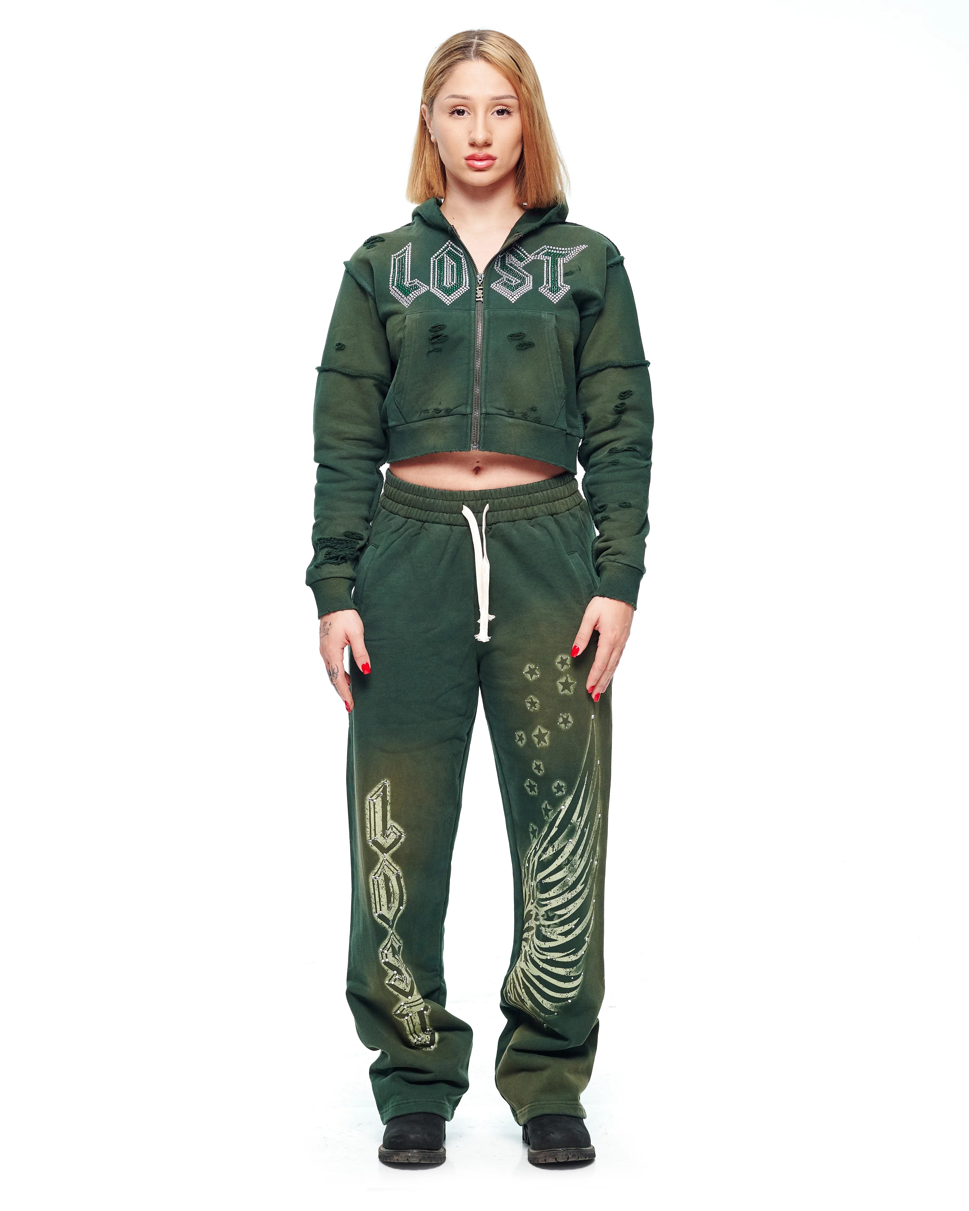 Lost Intricacy "Emerald Green" Women's Zip-Up Hoodie