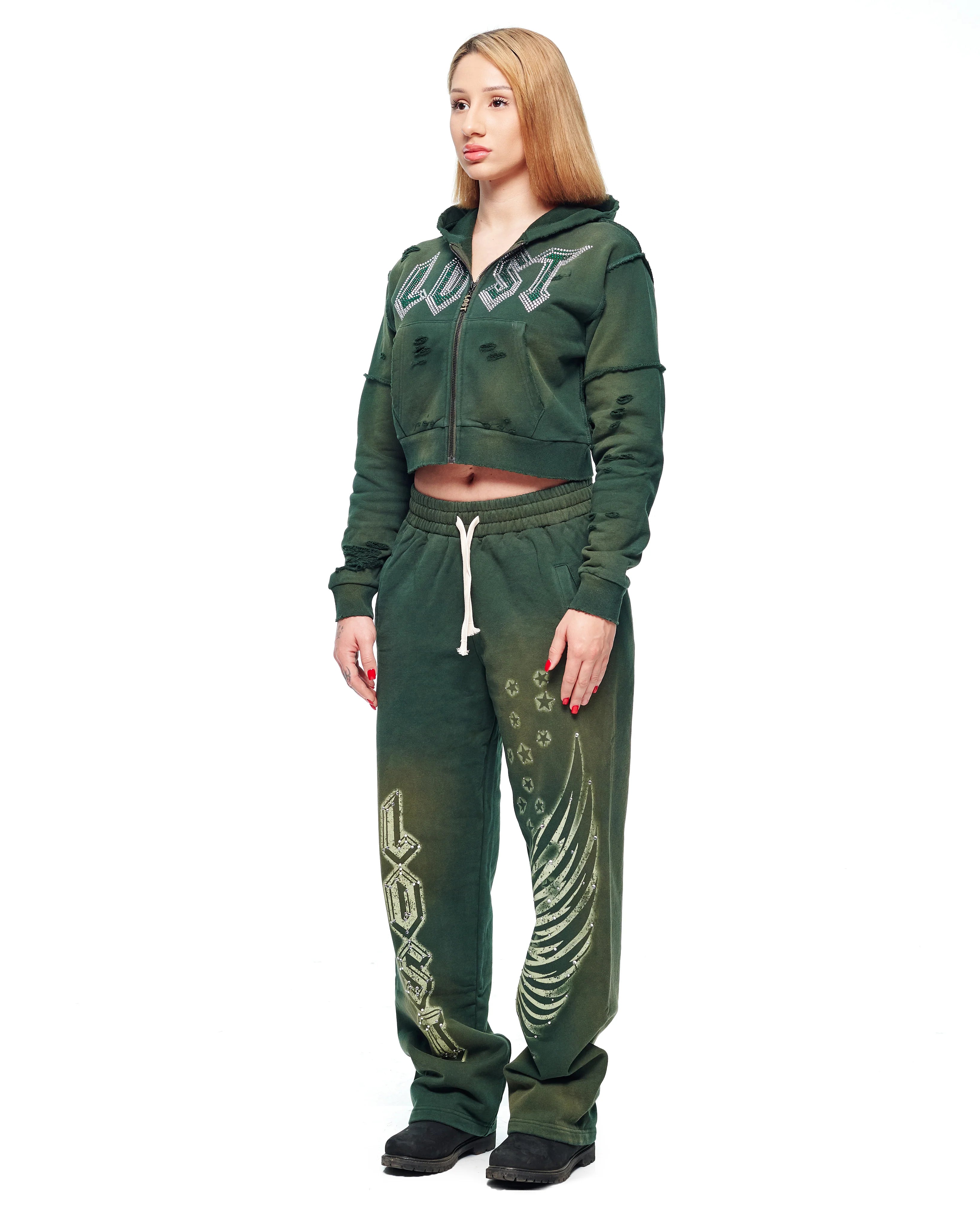 Lost Intricacy "Emerald Green" Women's Zip-Up Hoodie