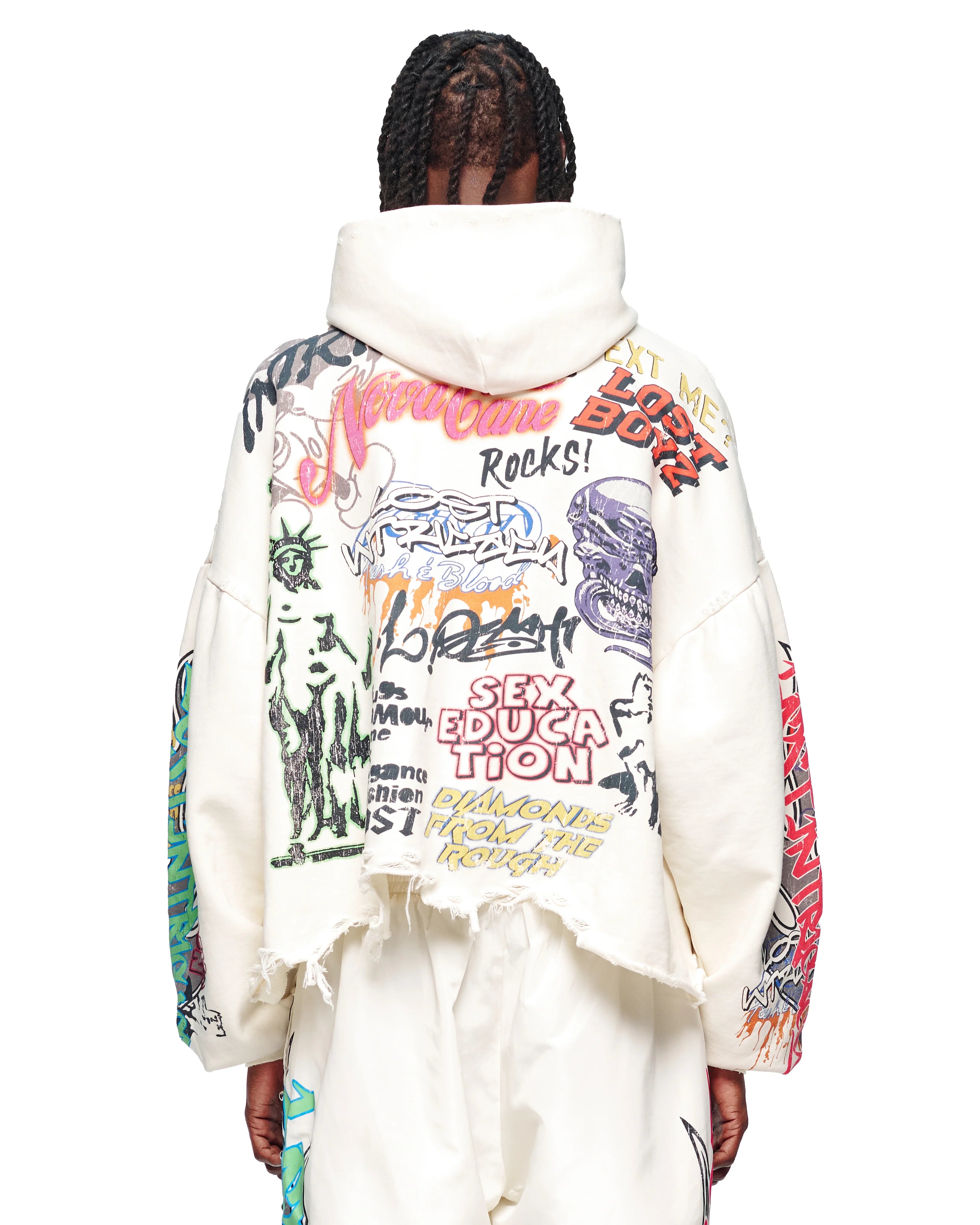 Lost Intricacy "University" White hoodie