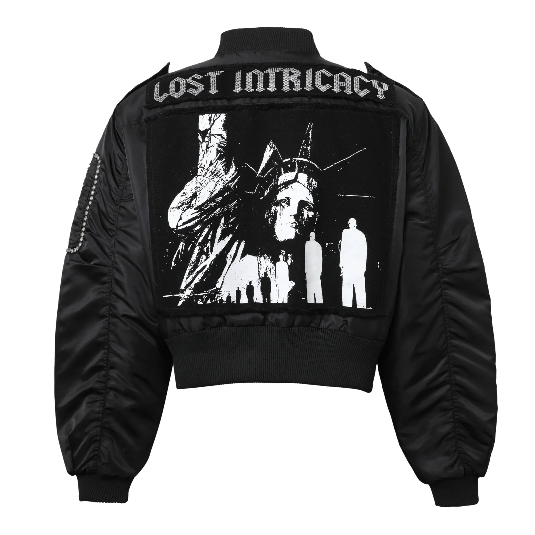 Lost Intricacy "Clear Stone" Black Bomber Jacket