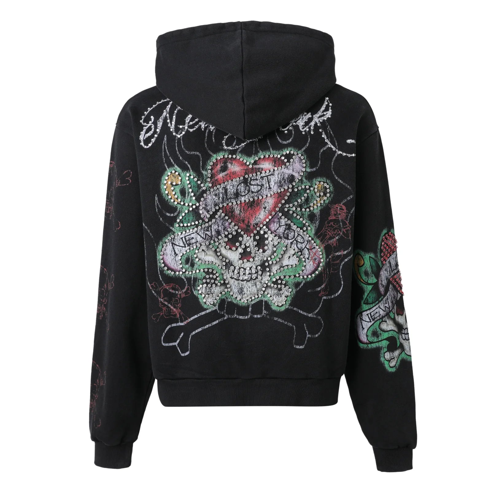 Lost Intricacy "Ink & Bones" Black Zip-Up Hoodie