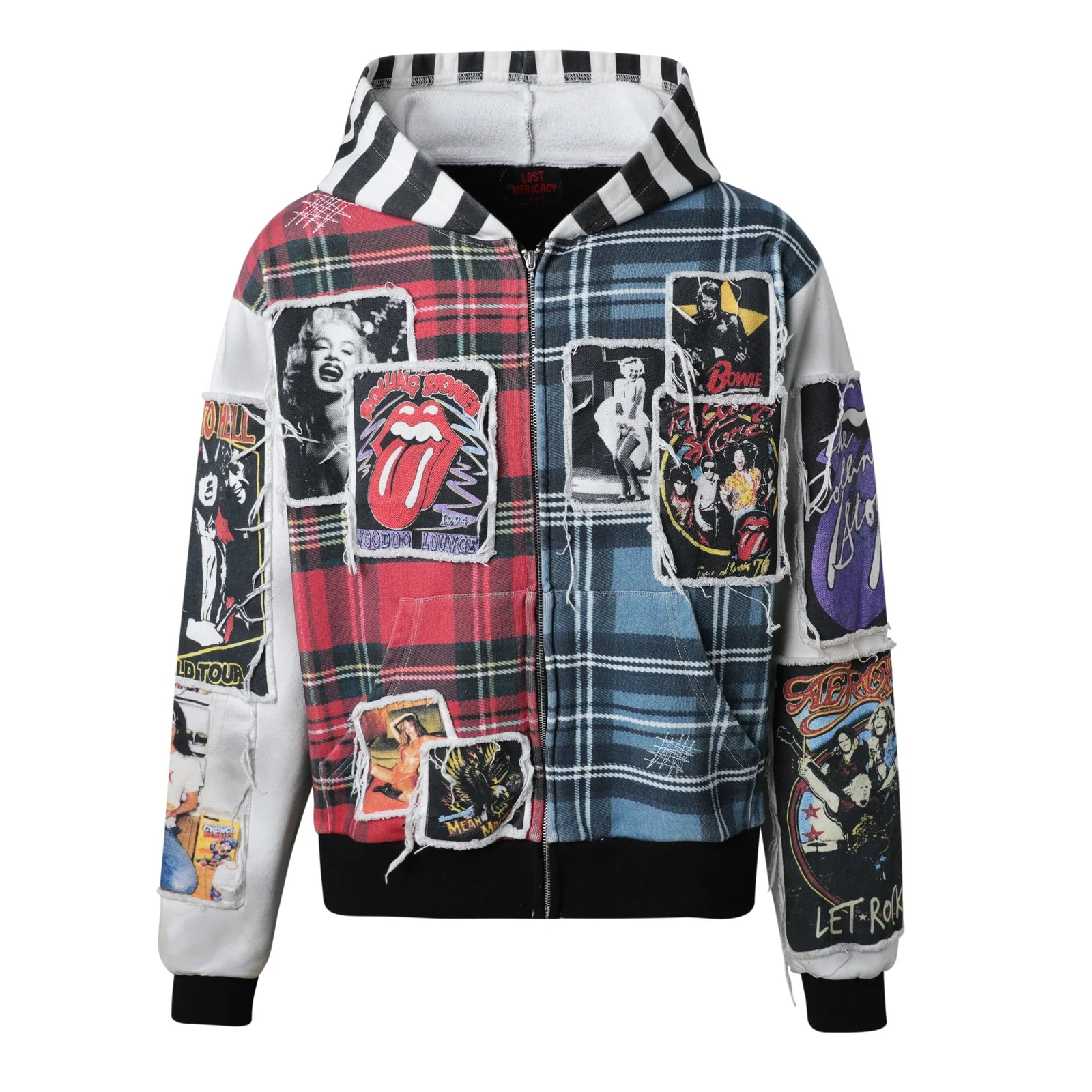 Lost Intricacy "Rockstar Scrapbook" Multi Color Zip-Up Hoodie
