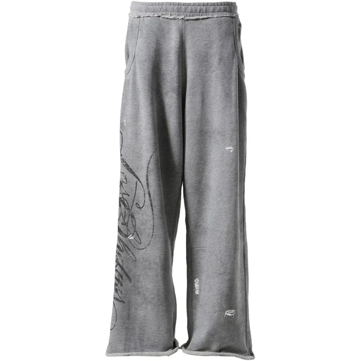 LOST SHDWS 'Distressed Script' Grey Sweats