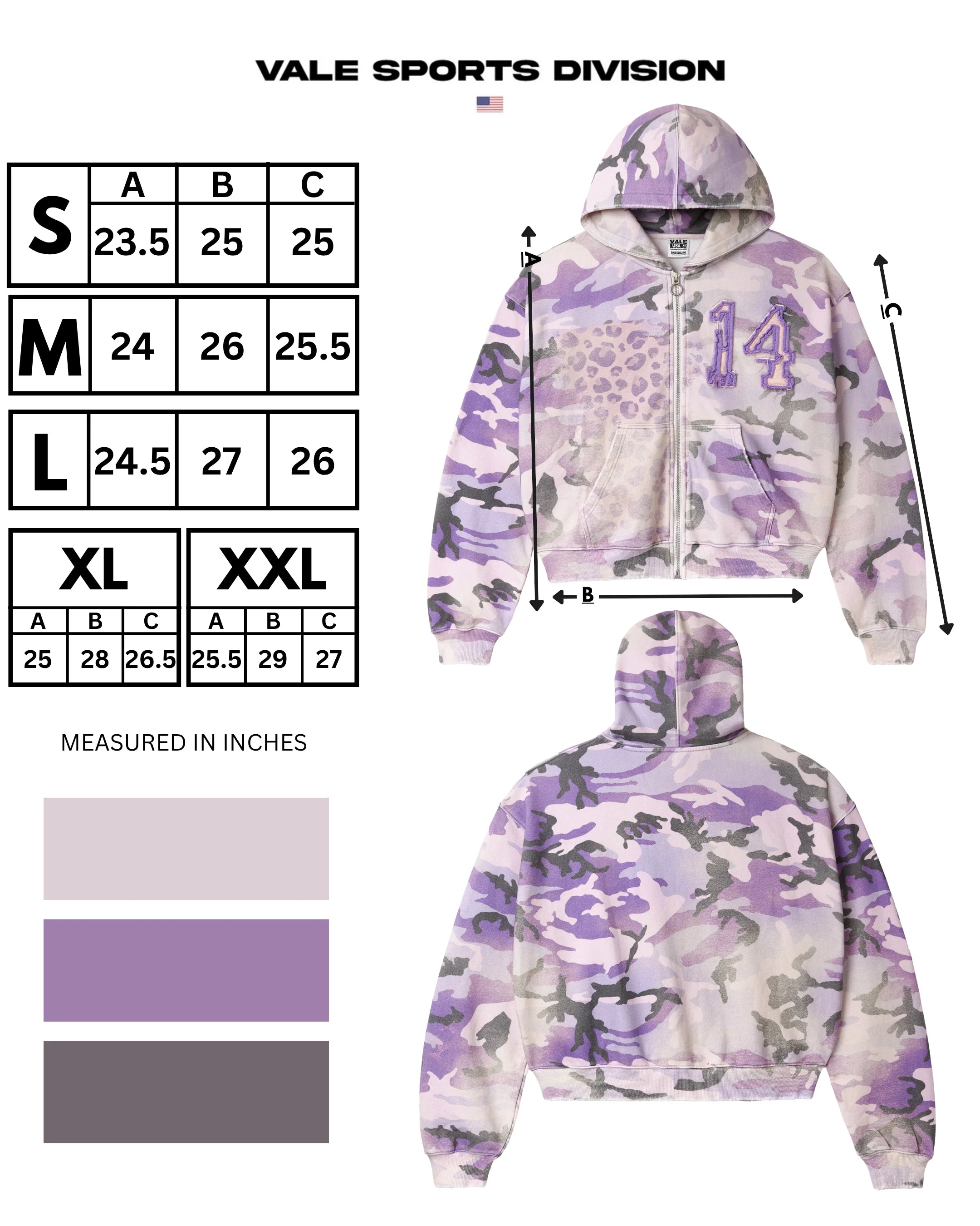 Vale "Wayne" Purple Zip-Up Hoodie