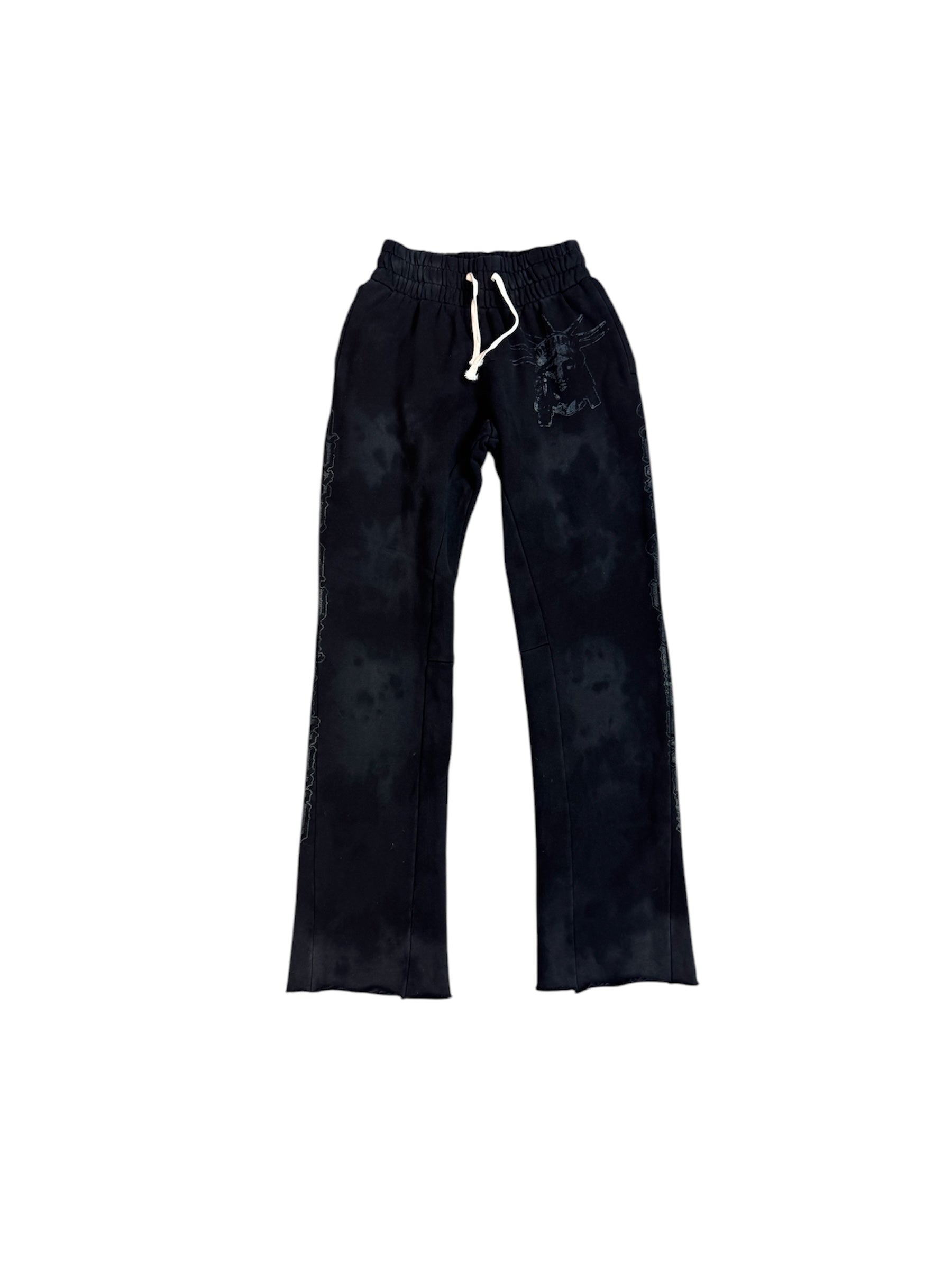 Lost Intricacy Tie Dye Black Flared Sweatpants