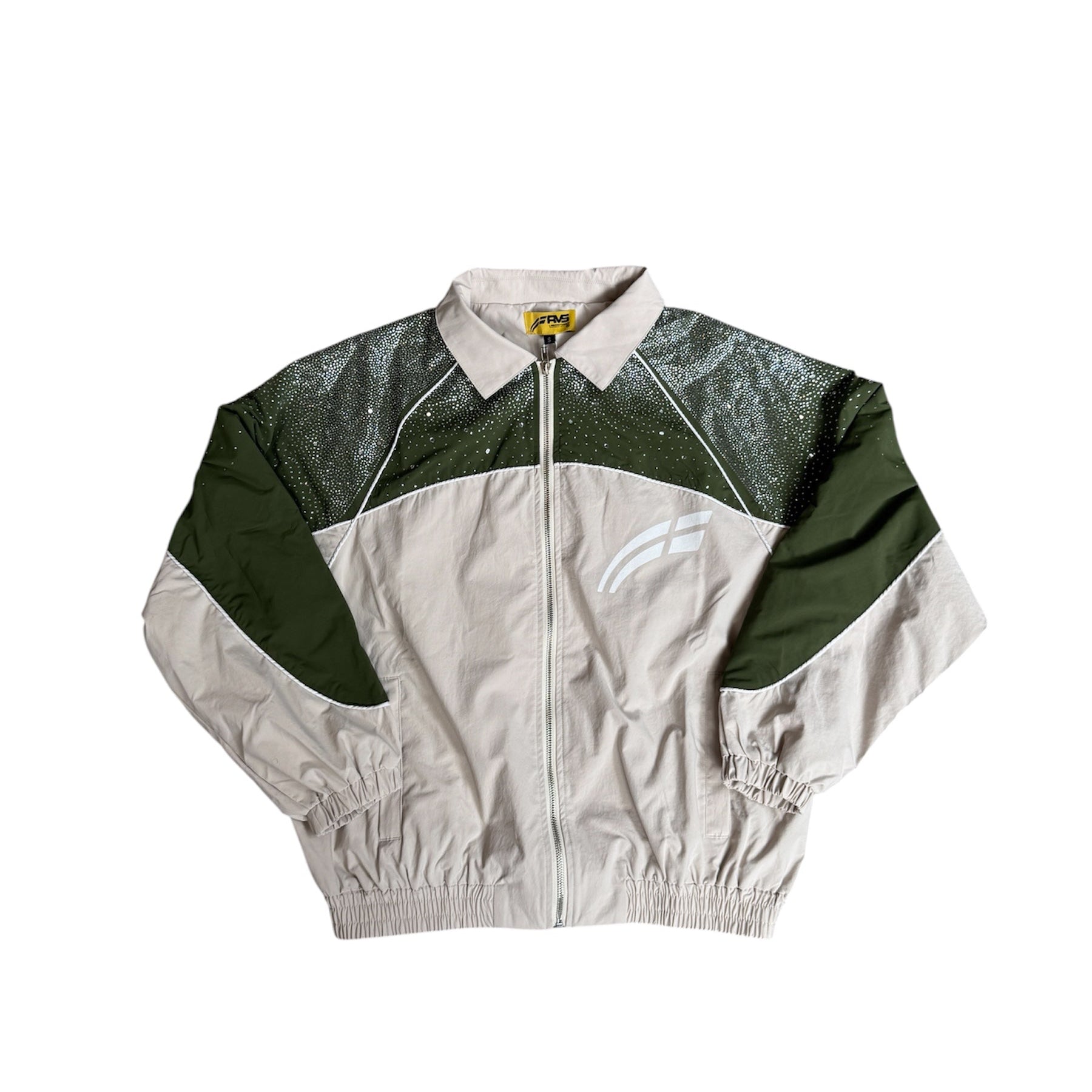 RVS Labs Cream / Green "Astral" Zip Windbreaker