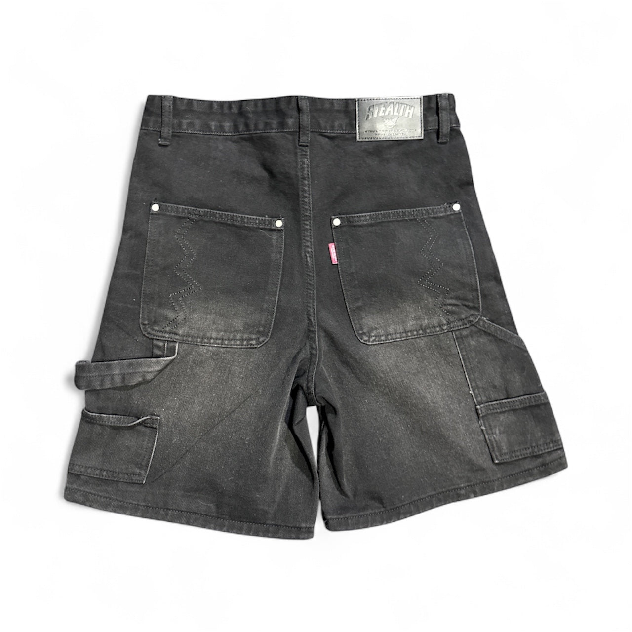 Stealth "Black Washed" Rhinestone Jean Carpenter Shorts