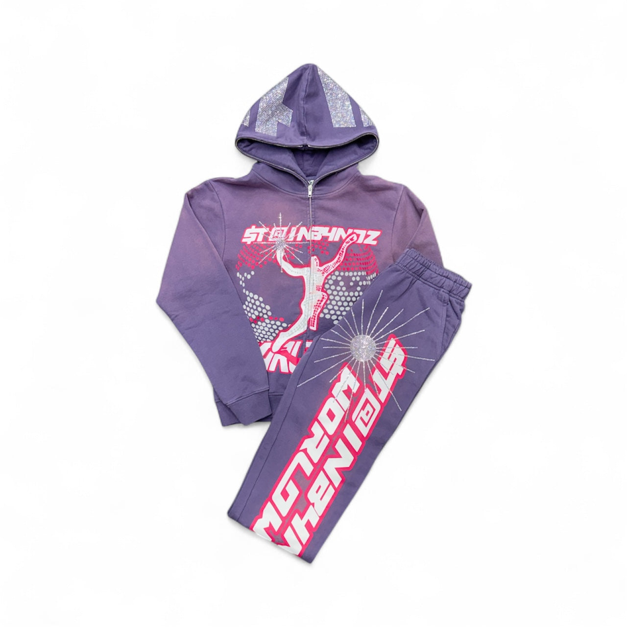 SB Studios "Worldwide" Rage Rhinestone Sweatsuit