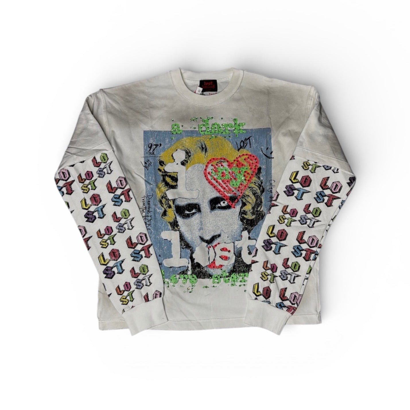 Lost Intricacy "Retro Riot" White Long Sleeve T-Shirt